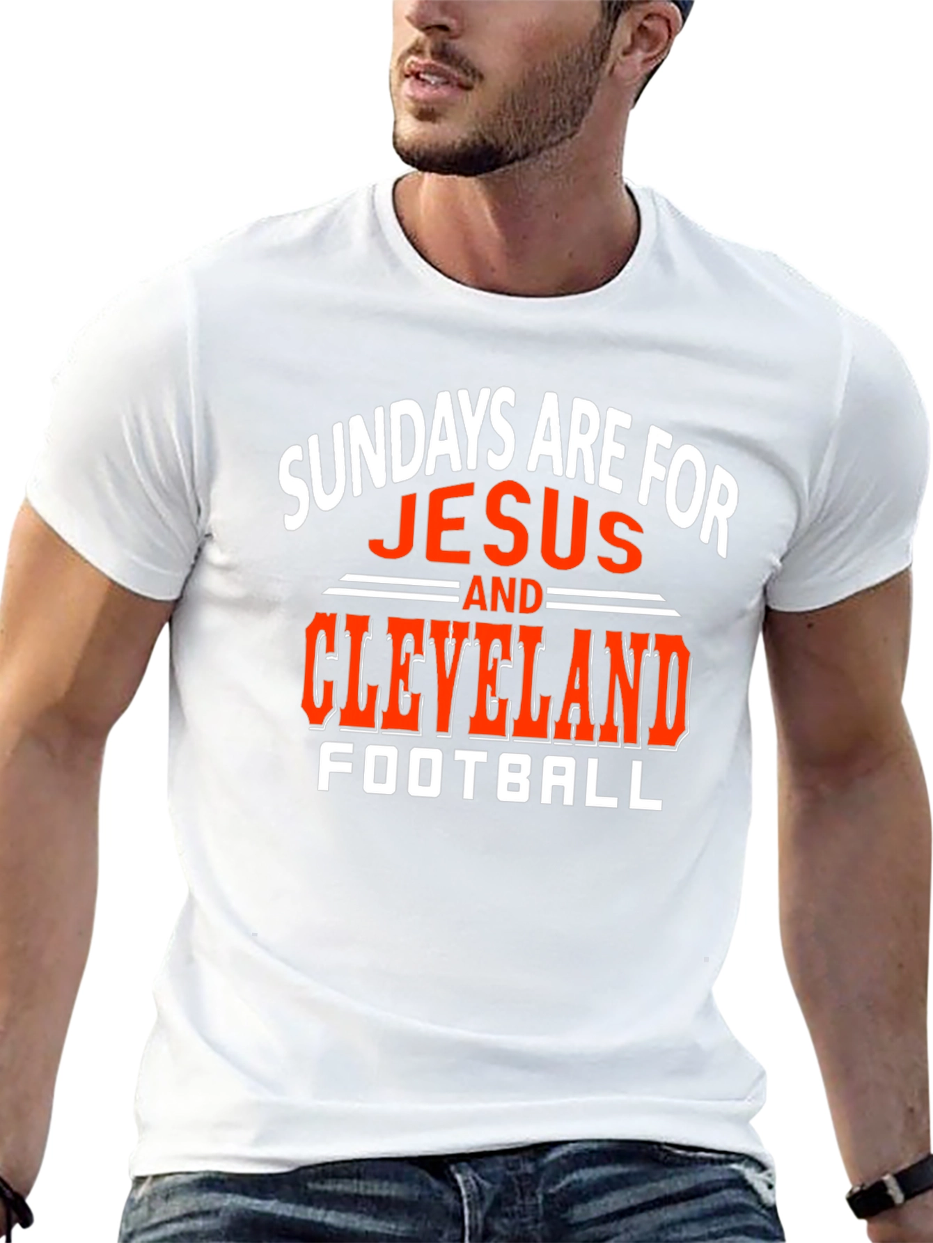 Sundays Are For Jesus and Cleveland Football T-Shirt
