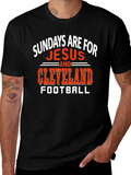 Sundays Are For Jesus and Cleveland Football T-Shirt