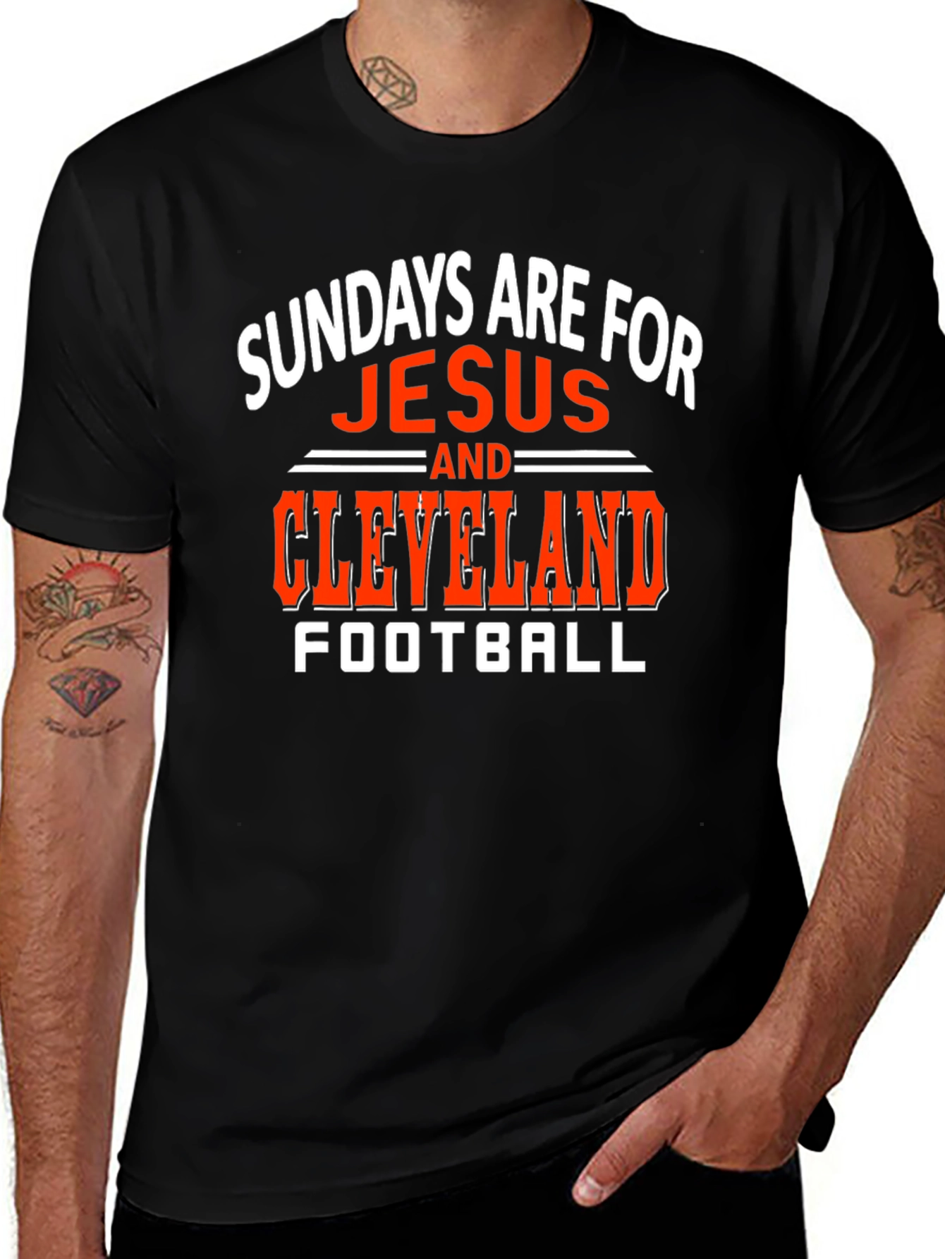Sundays Are For Jesus and Cleveland Football T-Shirt