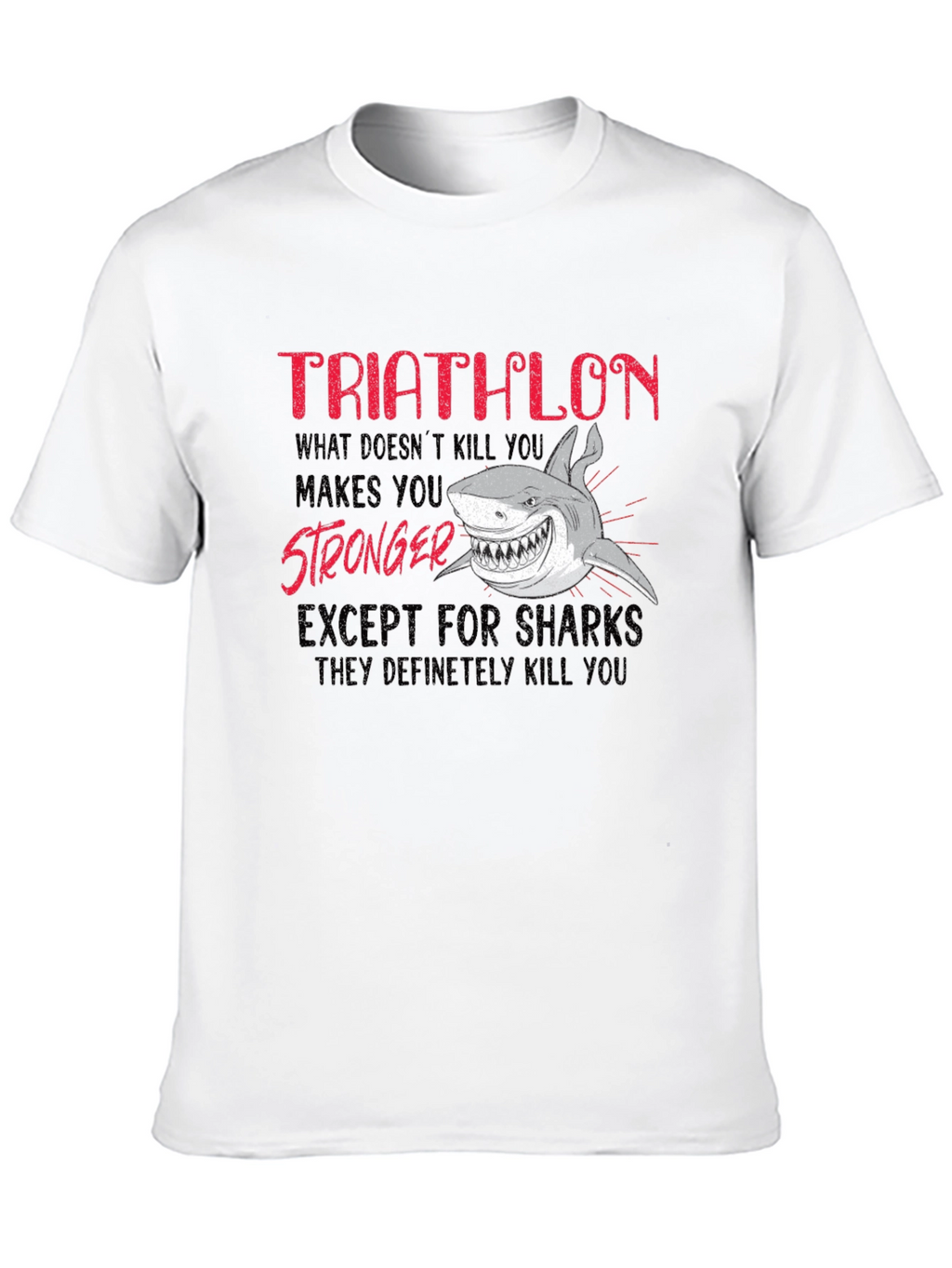 Triathlon Shark Graphic Tee - Funny Triathlete T-Shirt