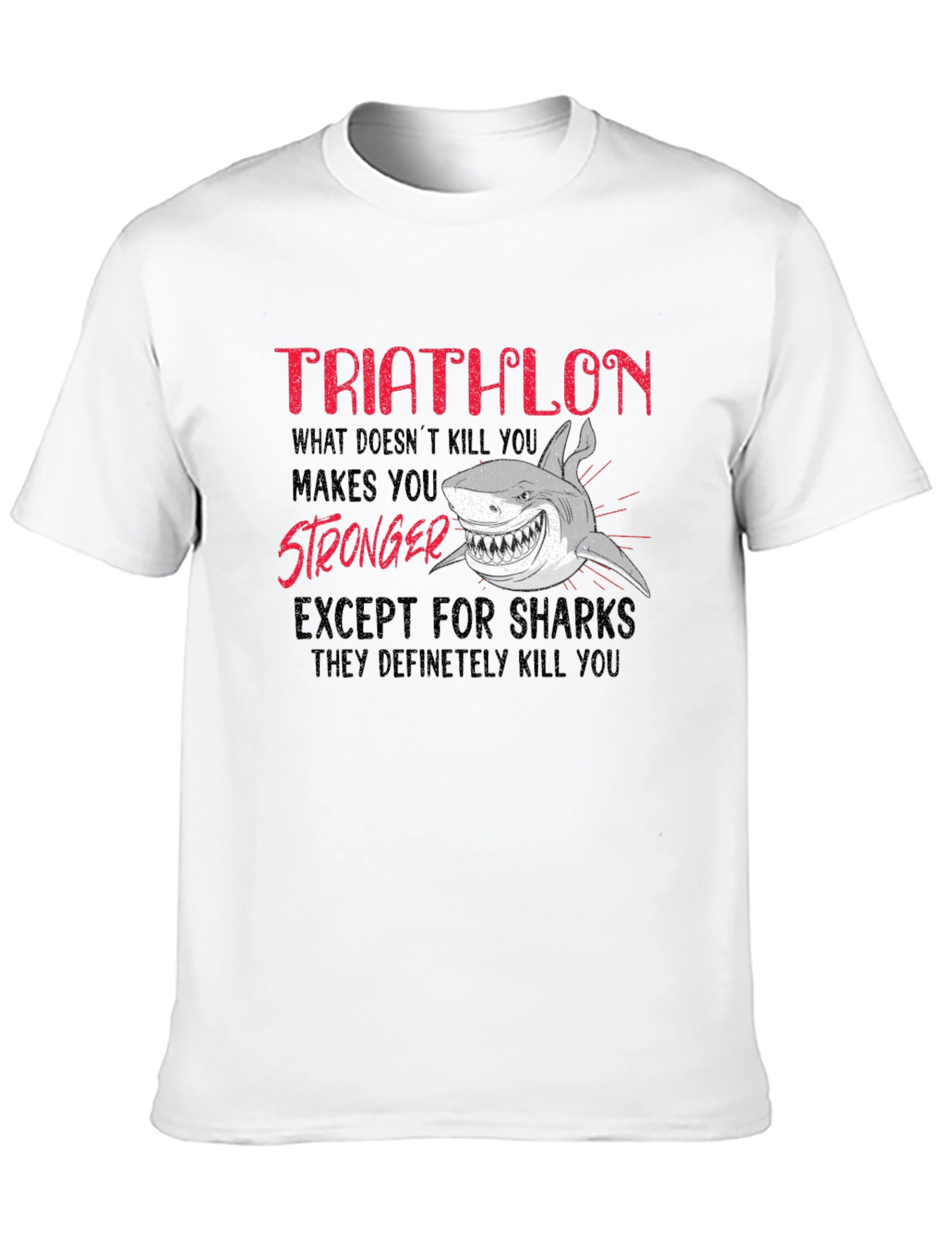 Triathlon Shark Graphic Tee - Funny Triathlete T-Shirt