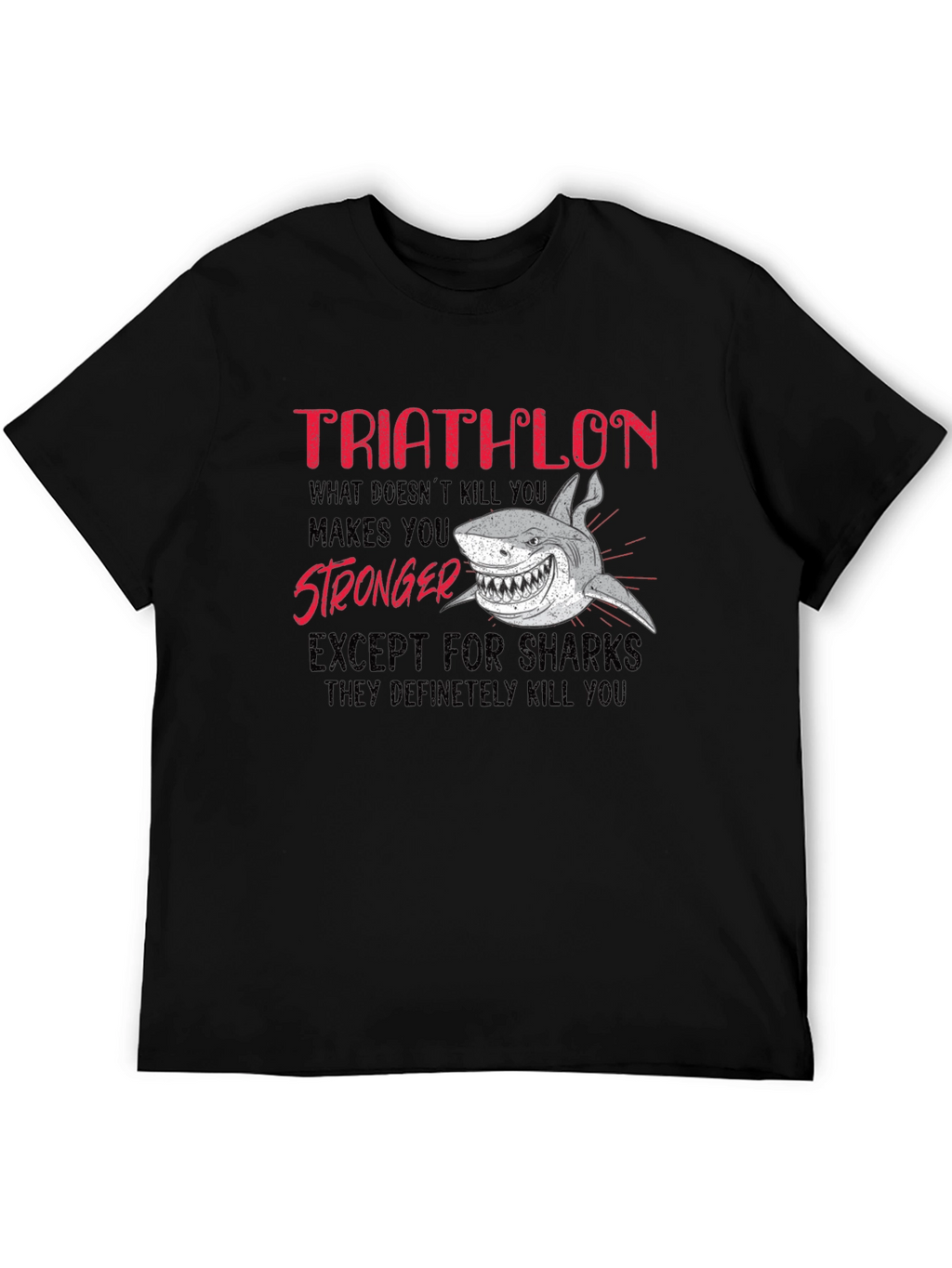 Triathlon Shark Graphic Tee - Funny Triathlete T-Shirt