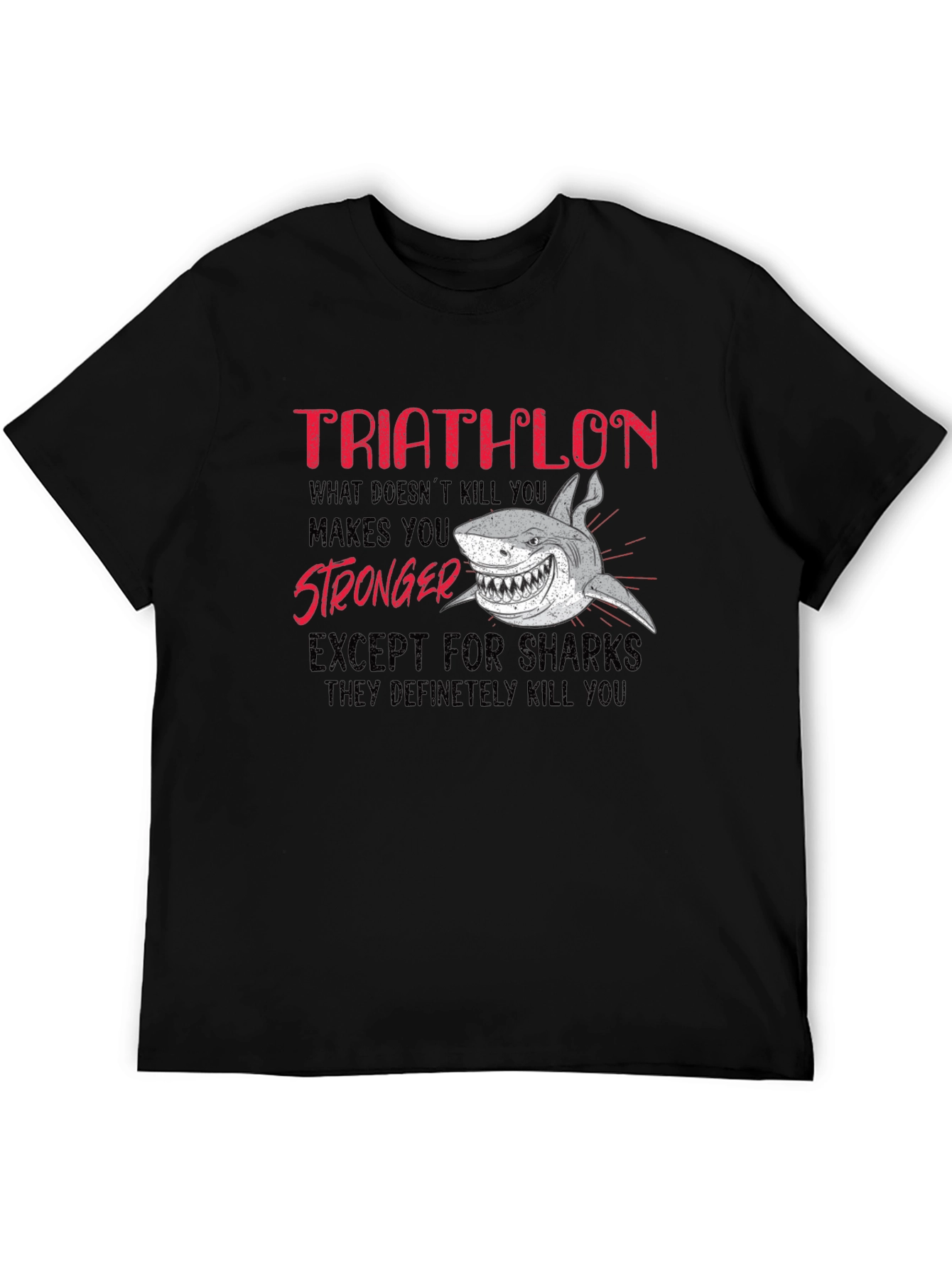 Triathlon Shark Graphic Tee - Funny Triathlete T-Shirt
