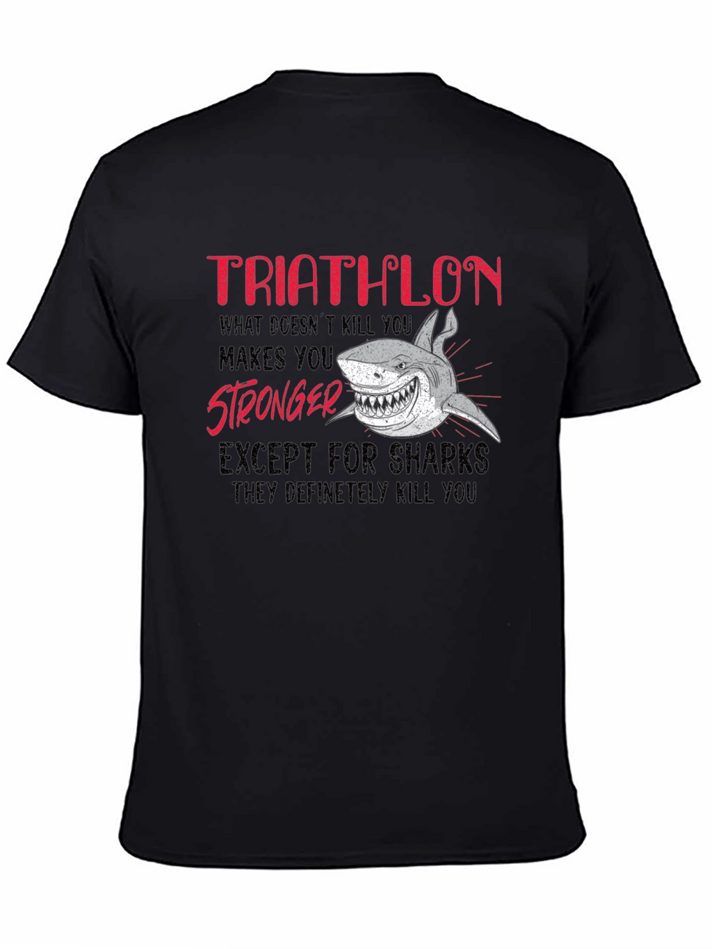 Triathlon Shark Graphic Tee - Funny Triathlete T-Shirt