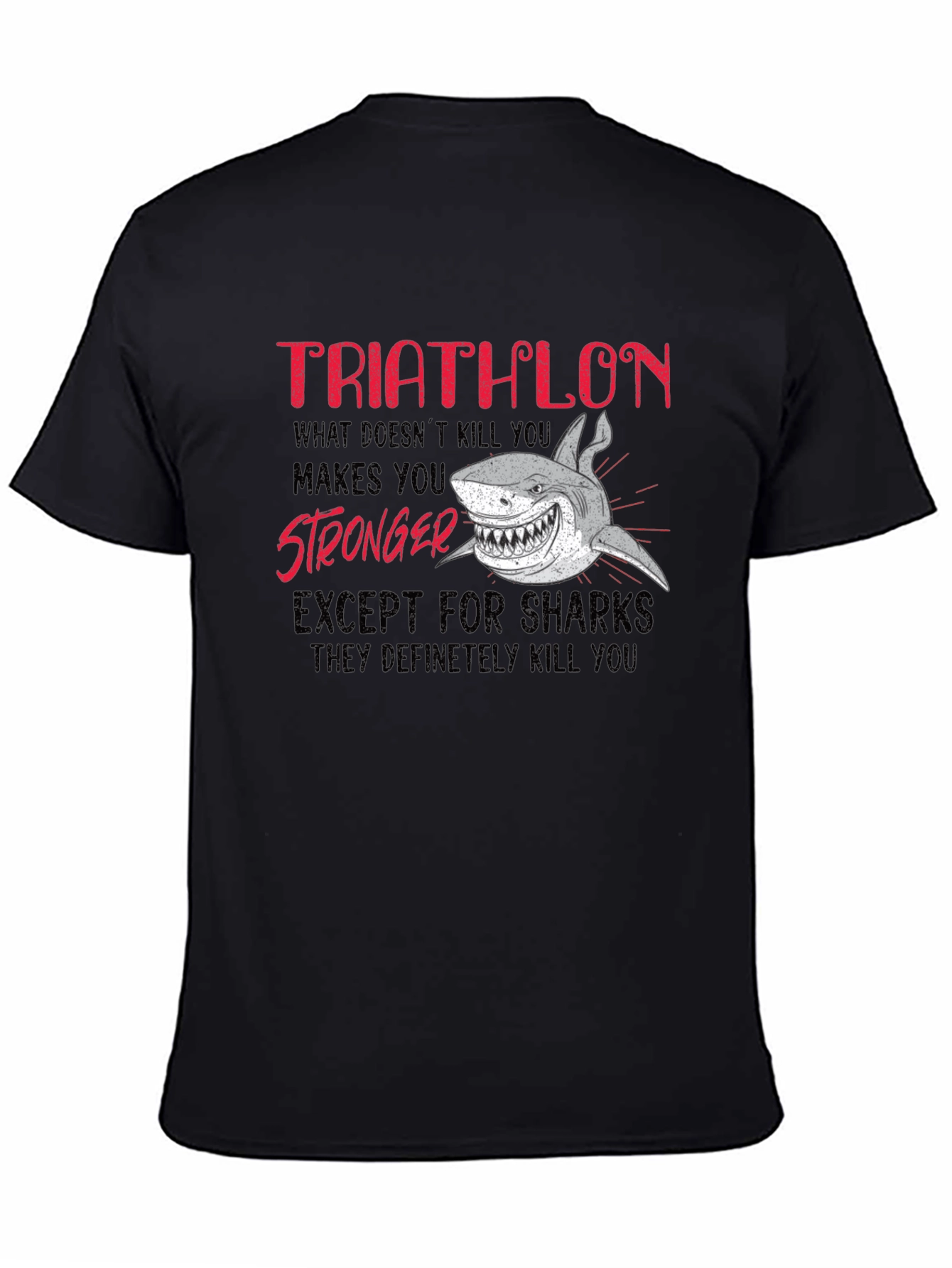 Triathlon Shark Graphic Tee - Funny Triathlete T-Shirt