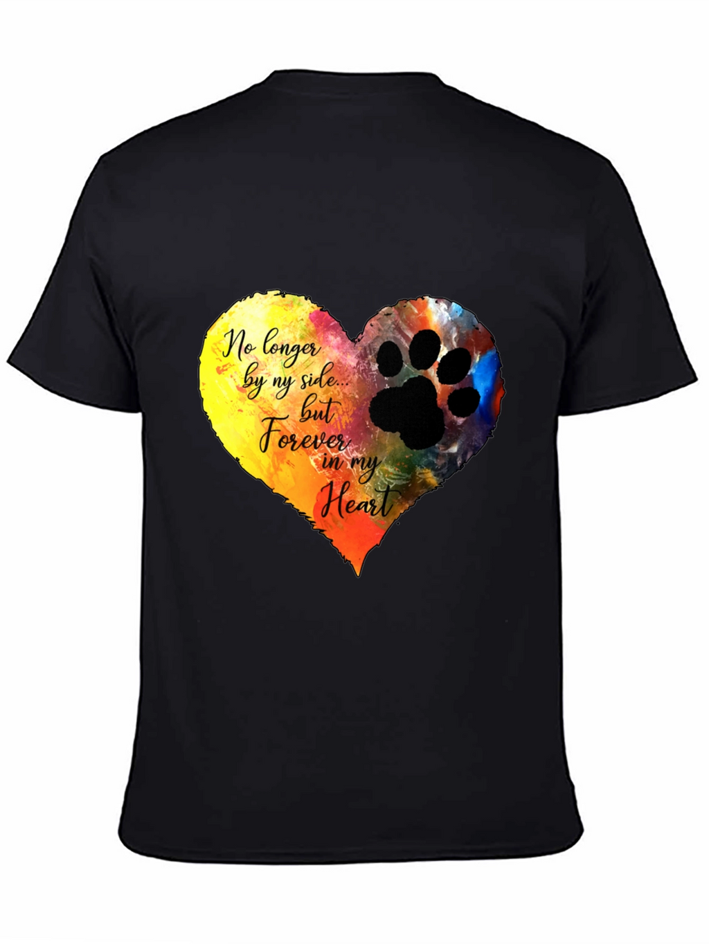 Heart Paw Print Memorial T-Shirt