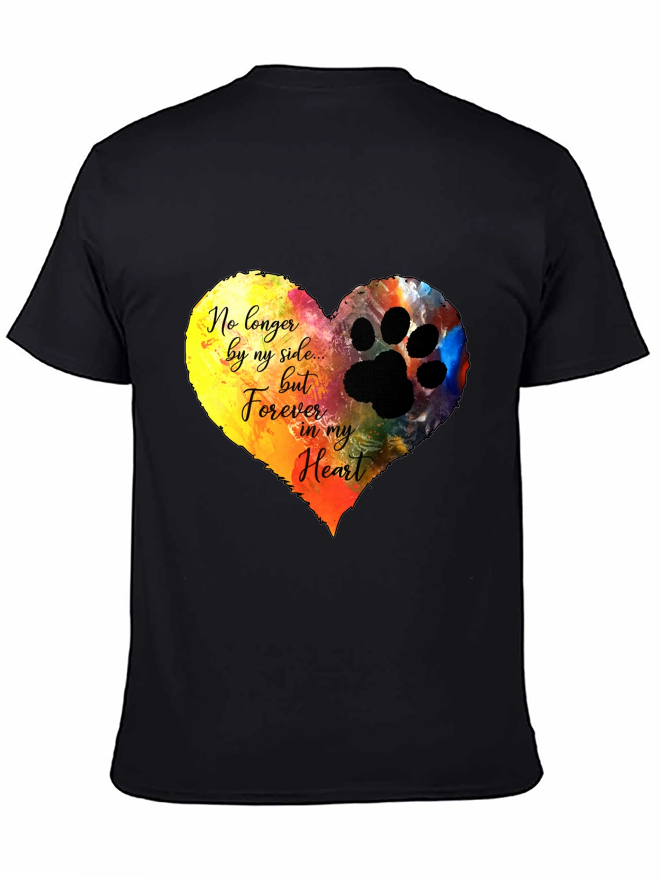 Heart Paw Print Memorial T-Shirt