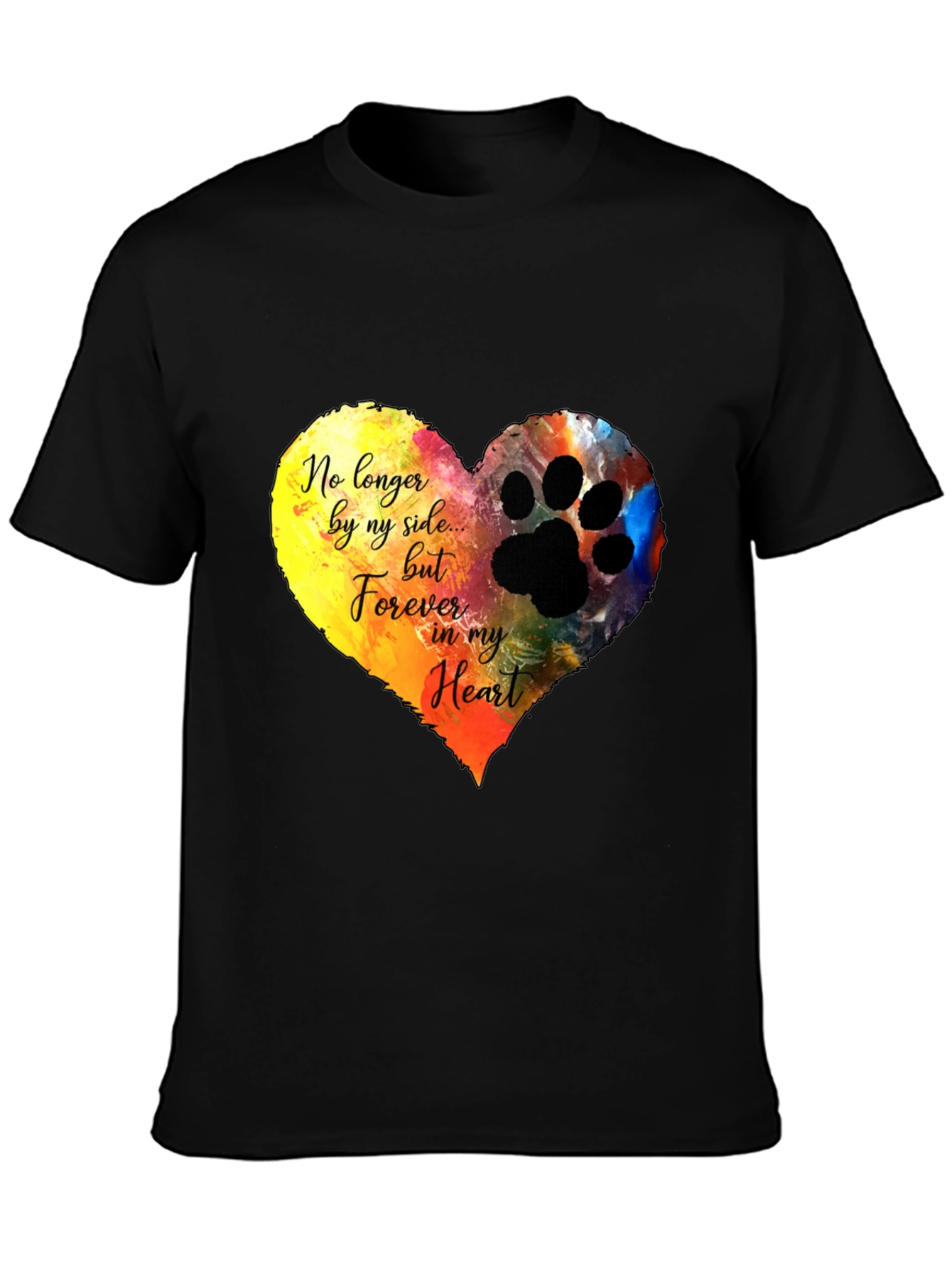 Heart Paw Print Memorial T-Shirt