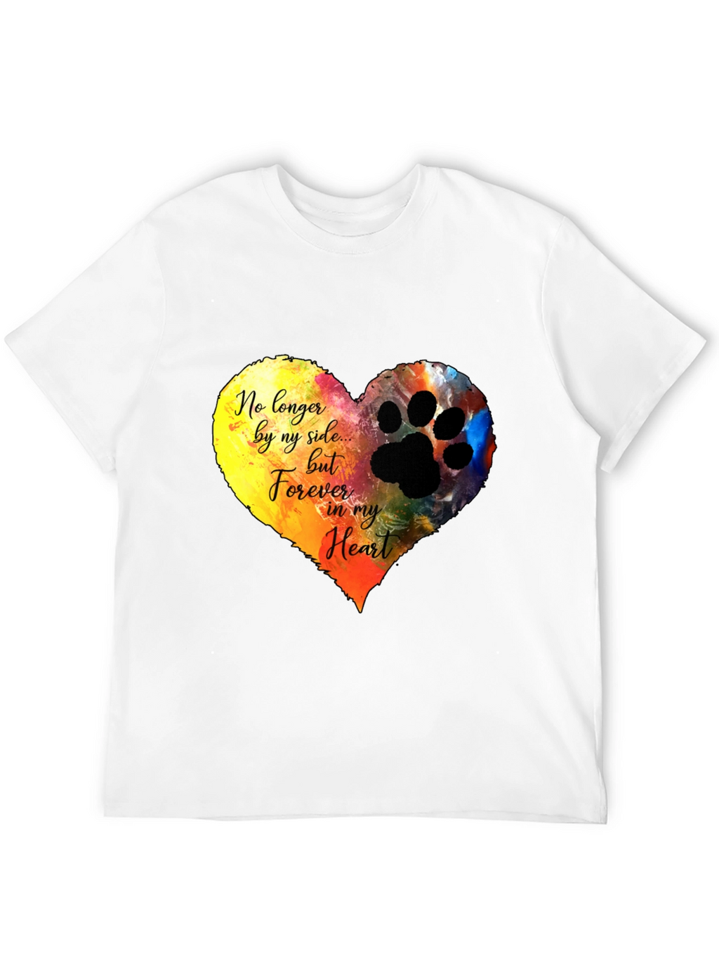 Heart Paw Print Memorial T-Shirt