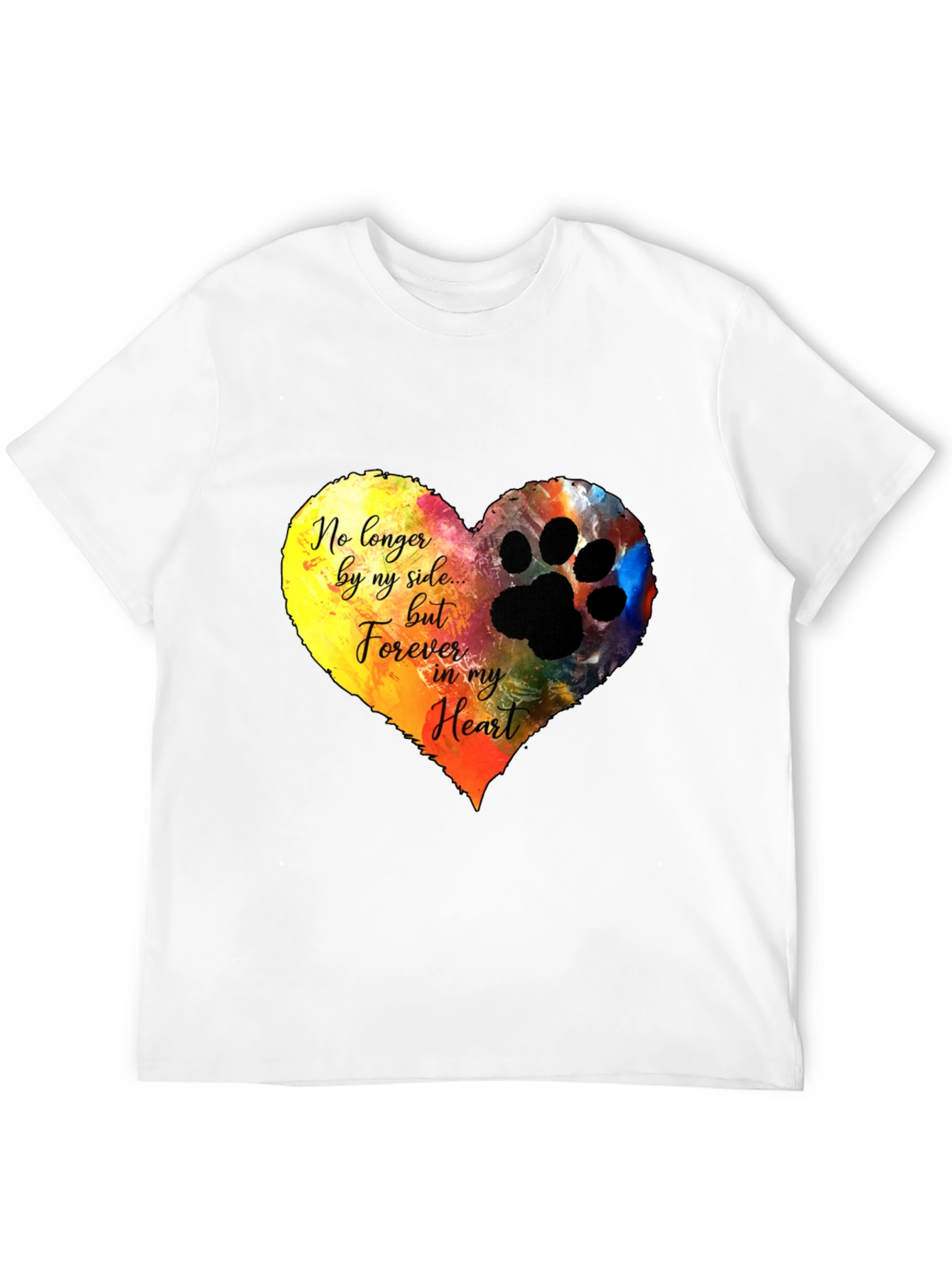 Heart Paw Print Memorial T-Shirt