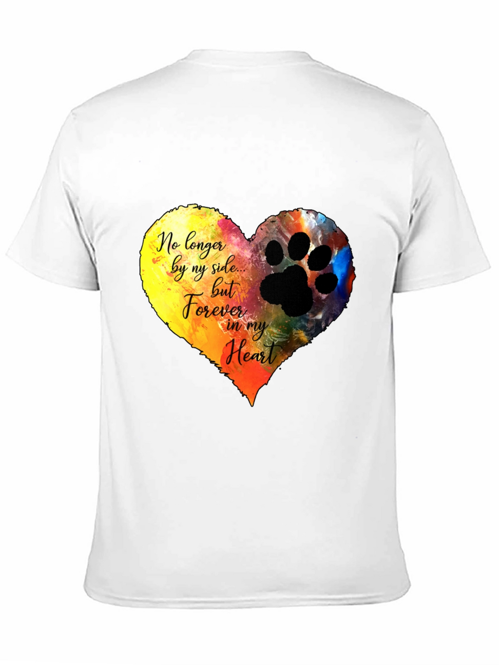 Heart Paw Print Memorial T-Shirt