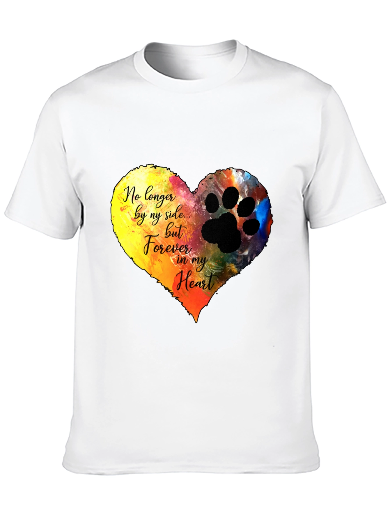 Heart Paw Print Memorial T-Shirt