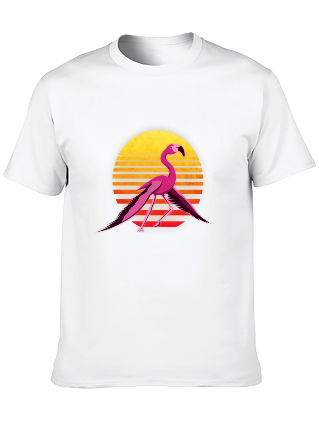 Retro Flamingo Graphic Tee - Black