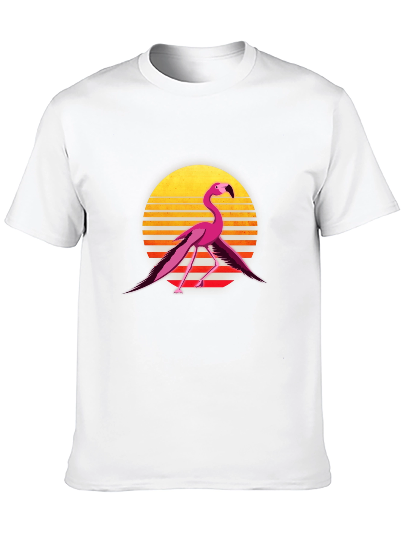 Retro Flamingo Graphic Tee - Black
