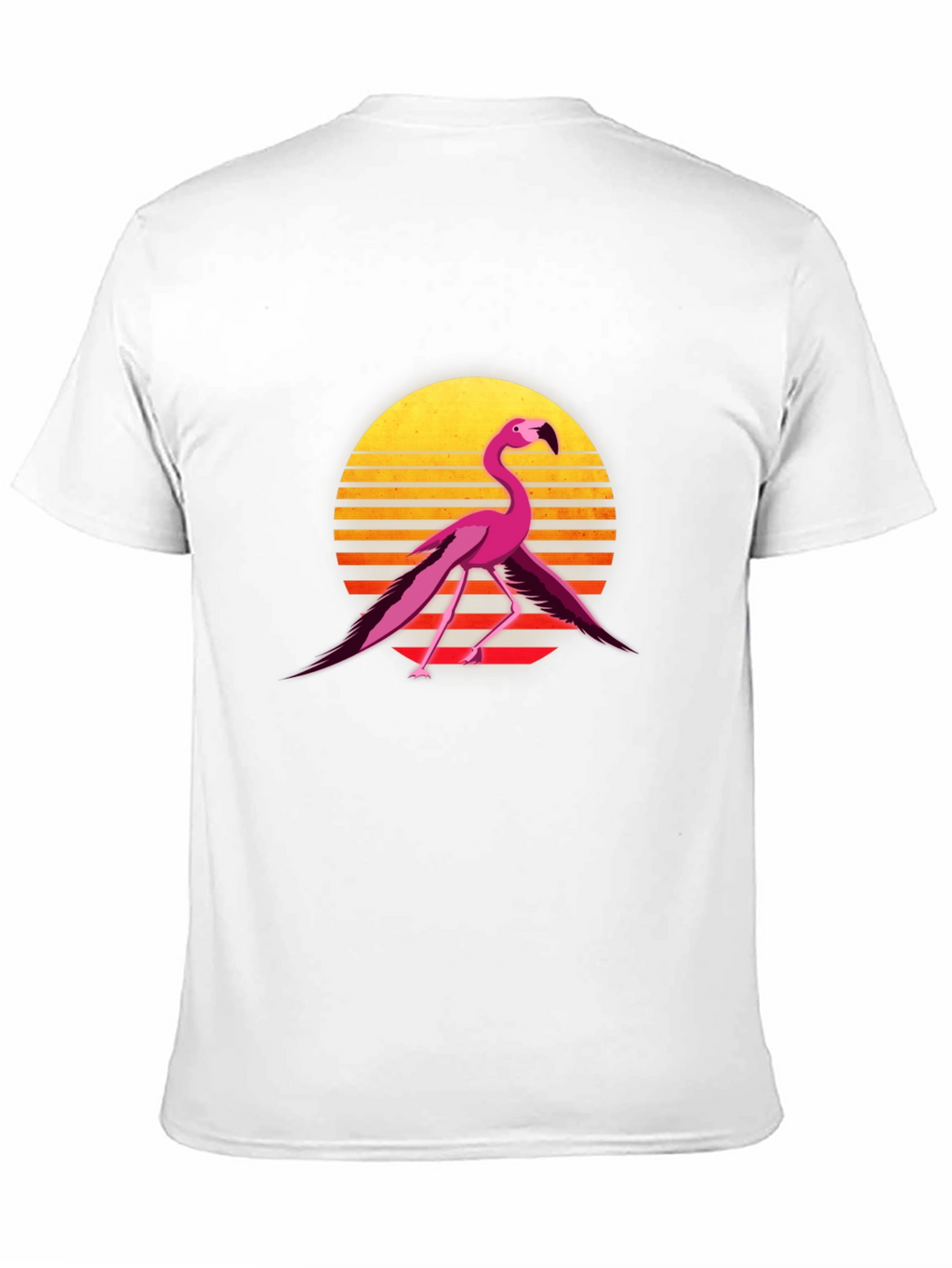 Retro Flamingo Graphic Tee - Black