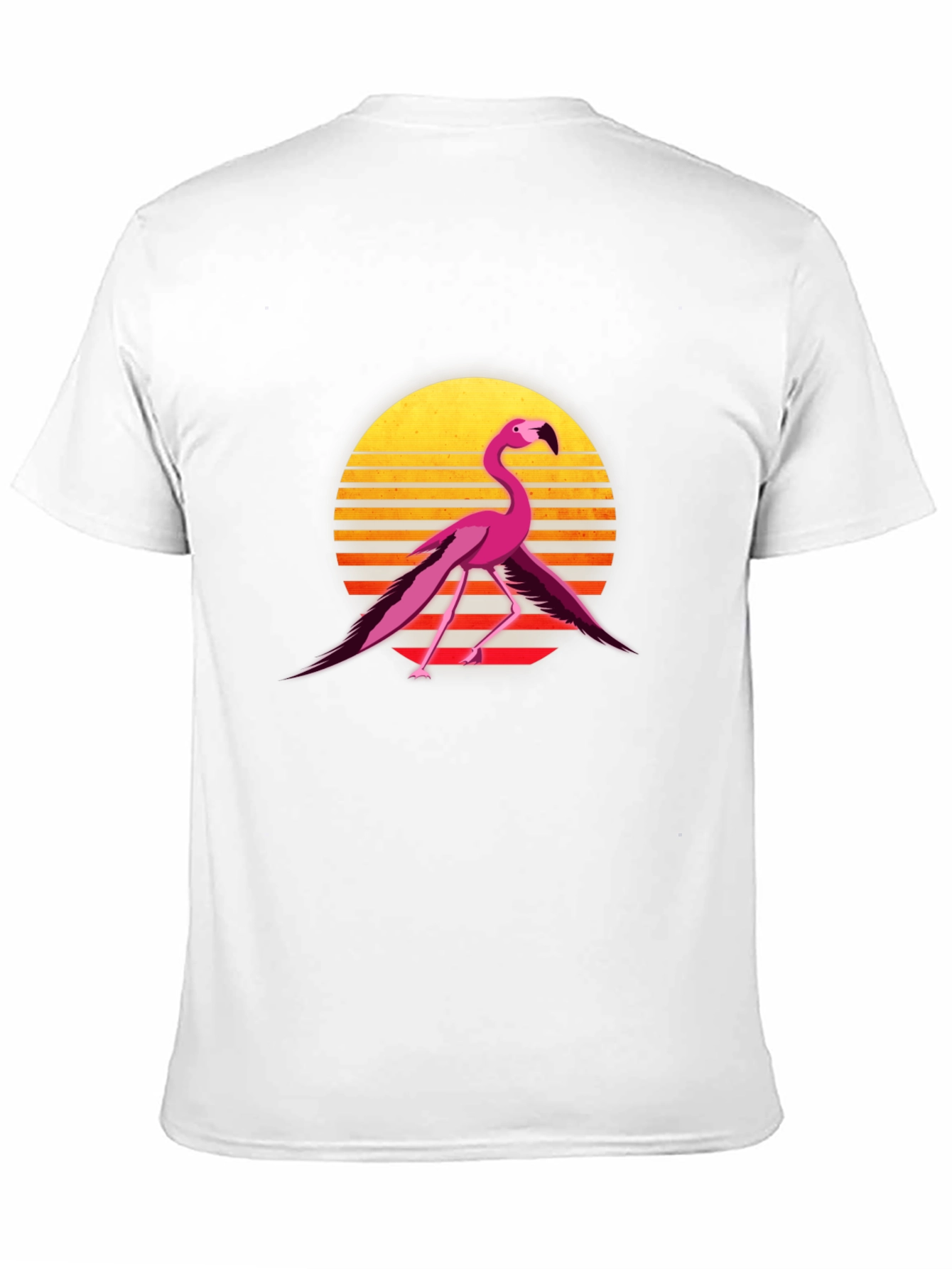 Retro Flamingo Graphic Tee - Black