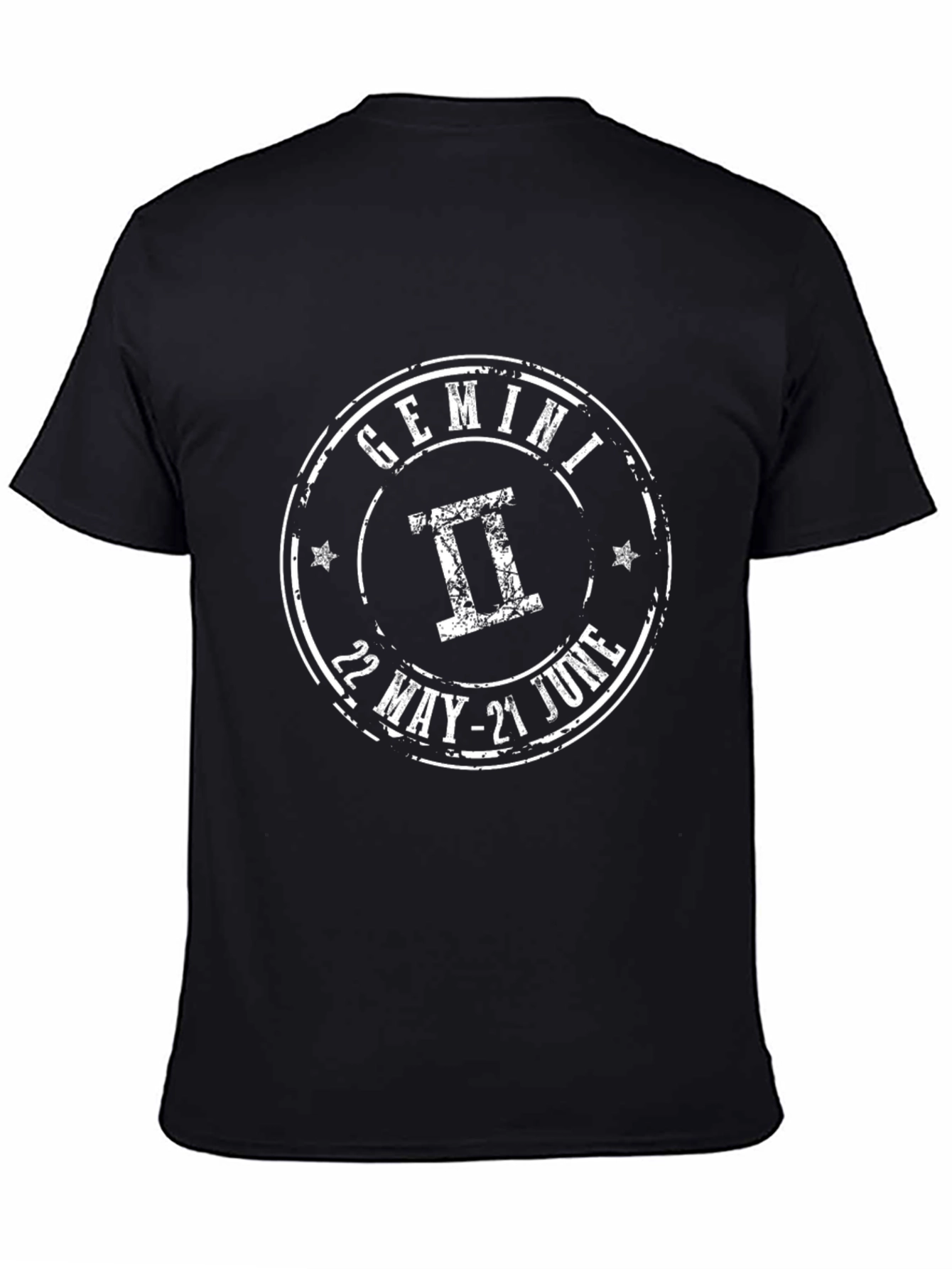 Gemini Zodiac Sign Black Graphic T-Shirt