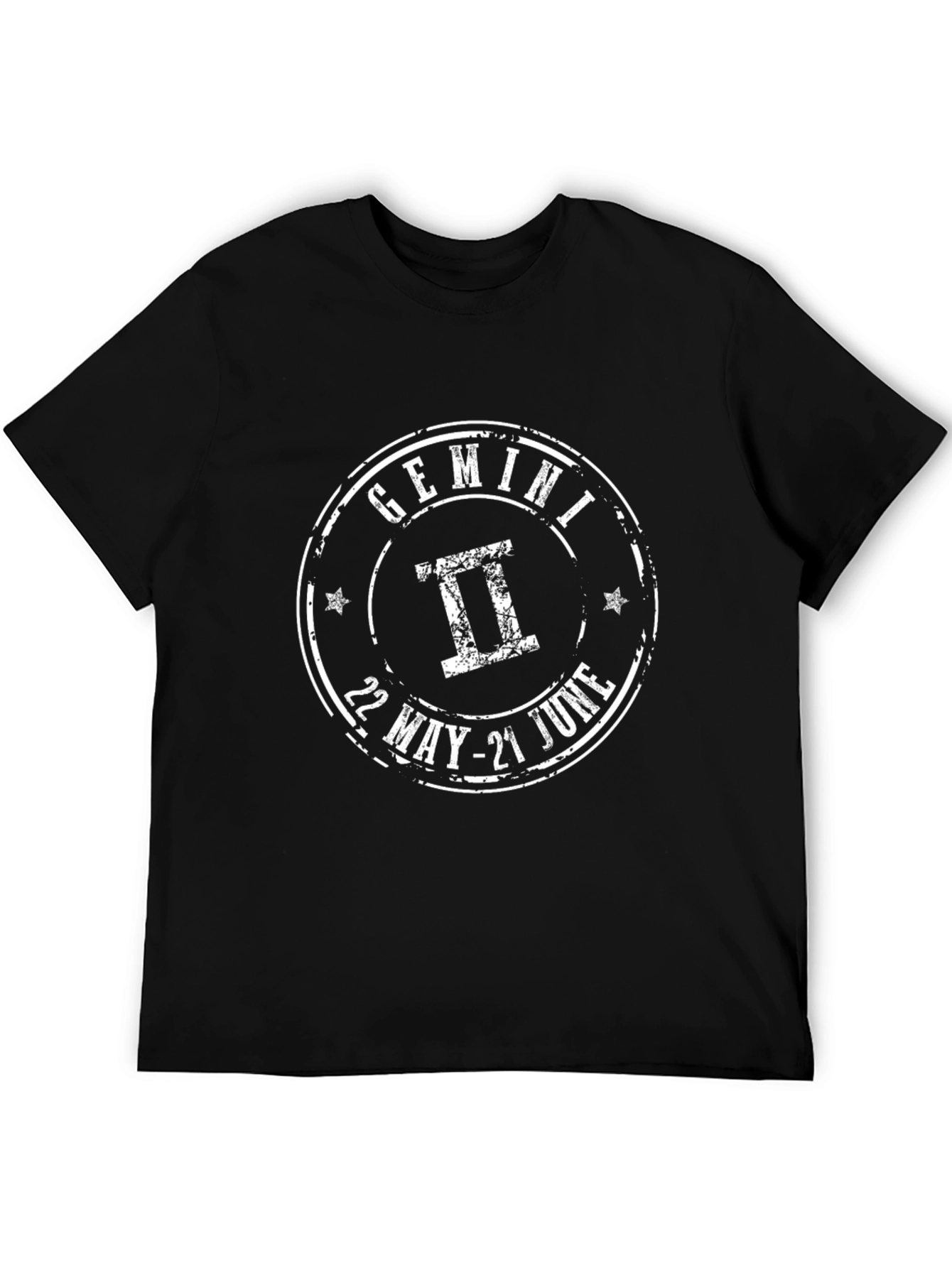 Gemini Zodiac Sign Black Graphic T-Shirt