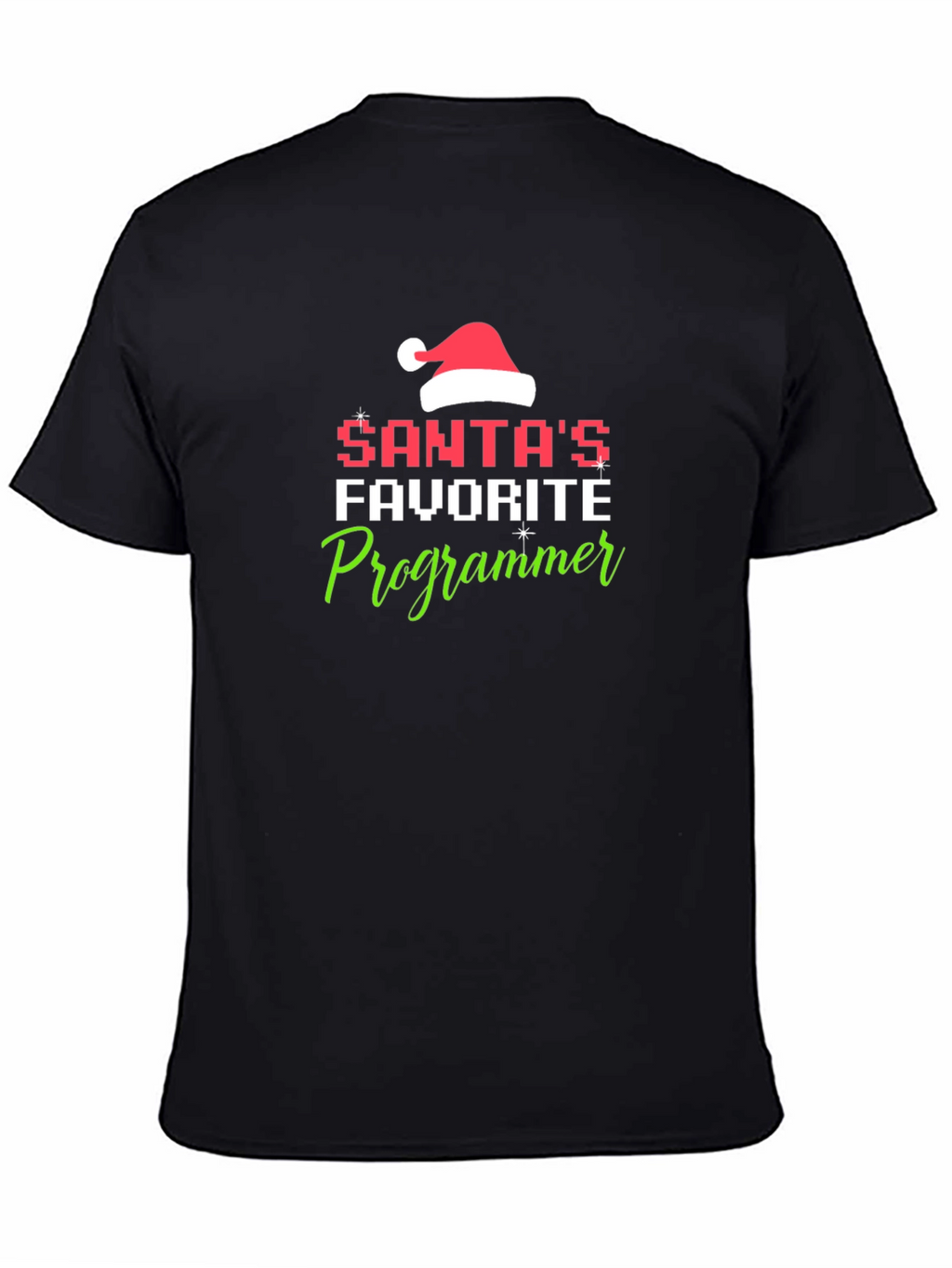 Santas Favorite Programmer Black T-Shirt