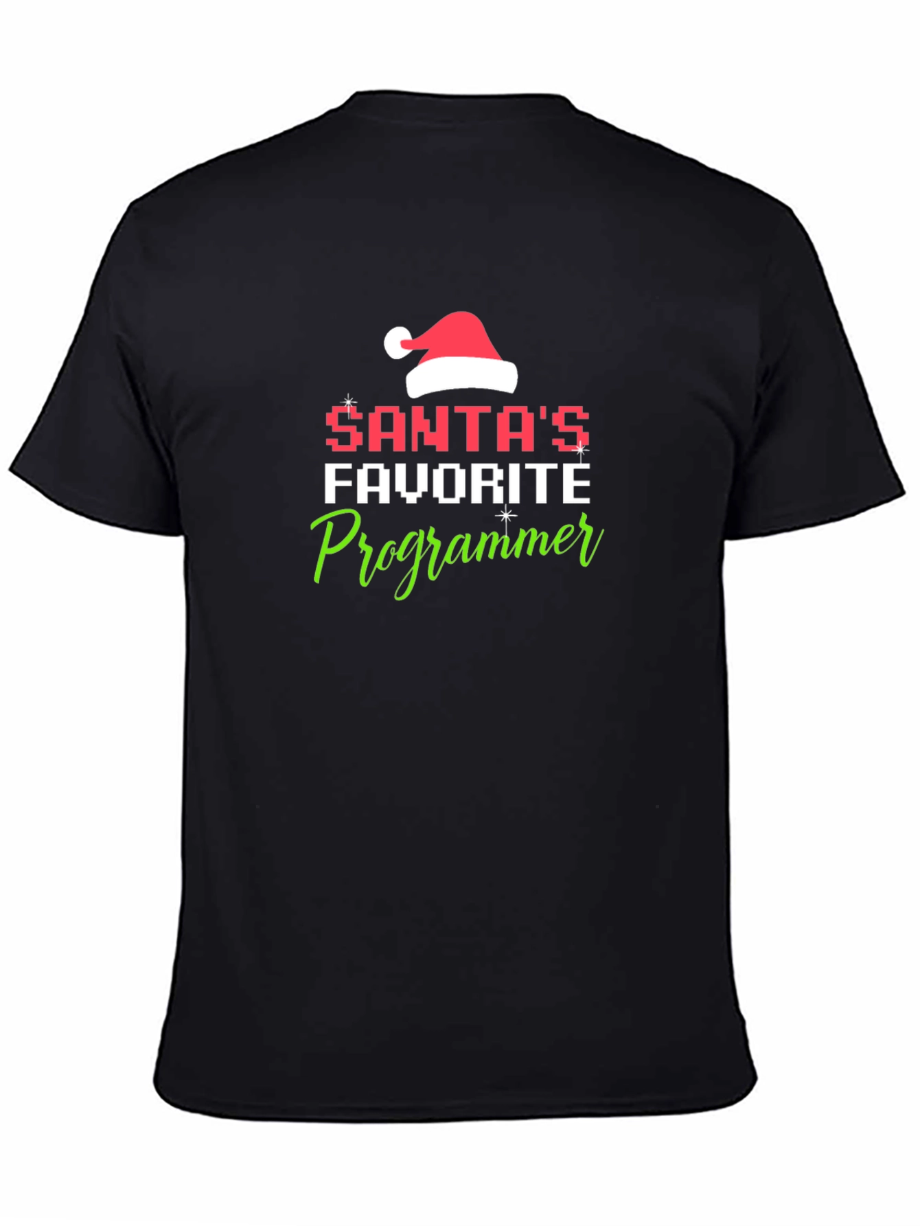 Santas Favorite Programmer Black T-Shirt