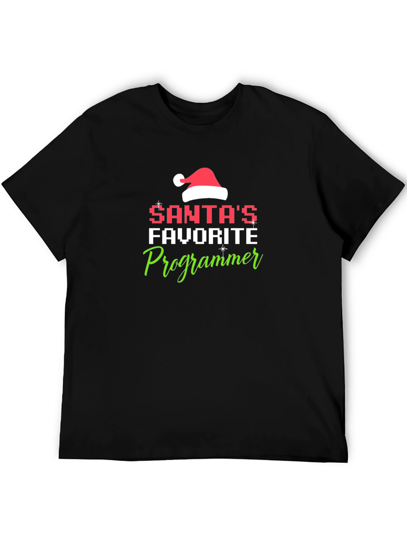 Santas Favorite Programmer Black T-Shirt