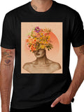Floral Head Graphic Tee - Stylish Unisex T-Shirt