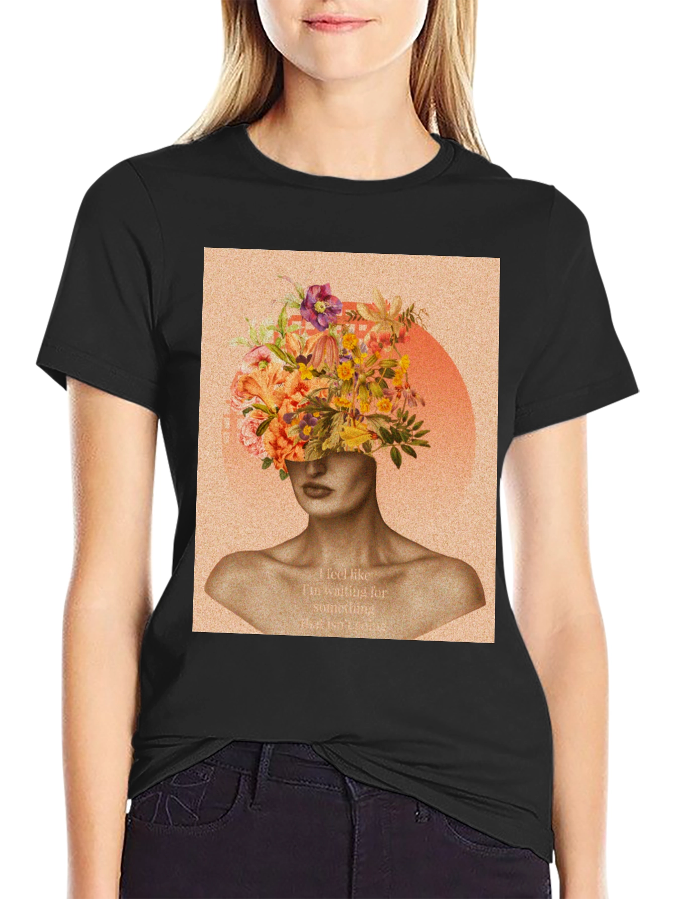 Floral Head Graphic Tee - Stylish Unisex T-Shirt