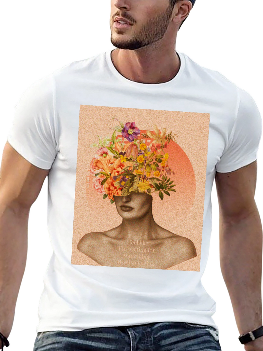 Floral Head Graphic Tee - Stylish Unisex T-Shirt