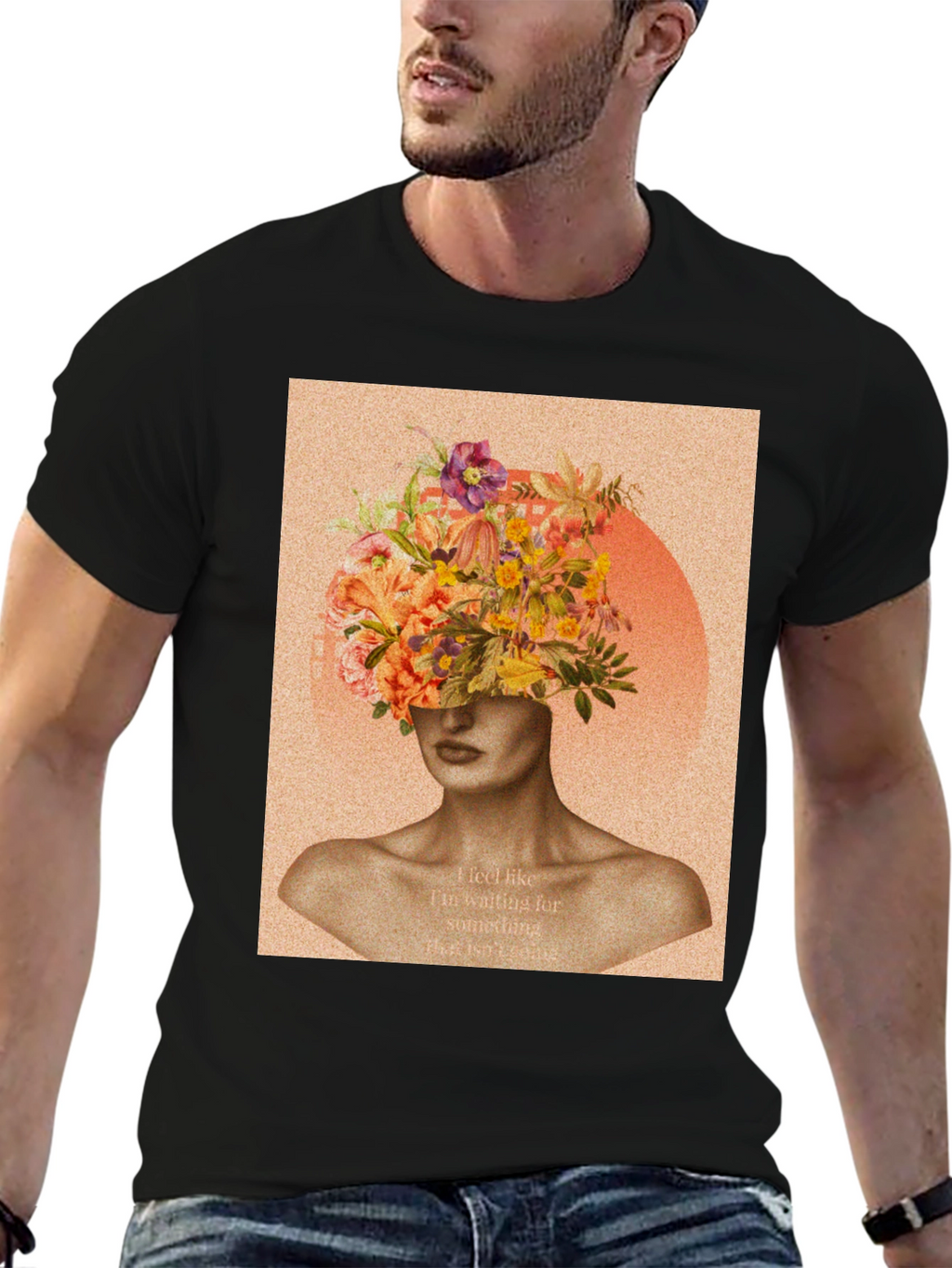 Floral Head Graphic Tee - Stylish Unisex T-Shirt
