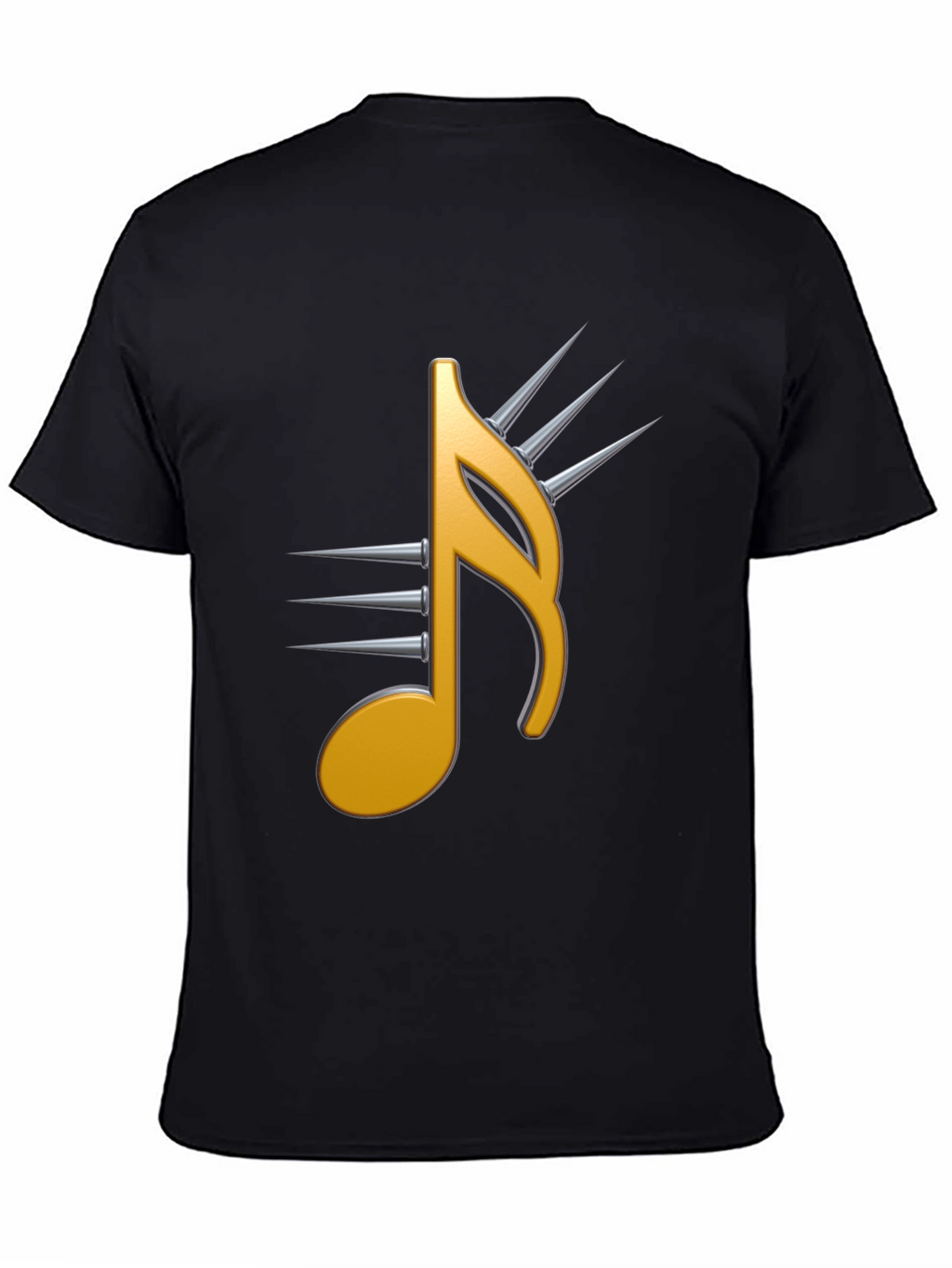 Edgy Music Note Graphic Tee - Black