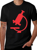 Black T-Shirt with Red Microscope Graphic