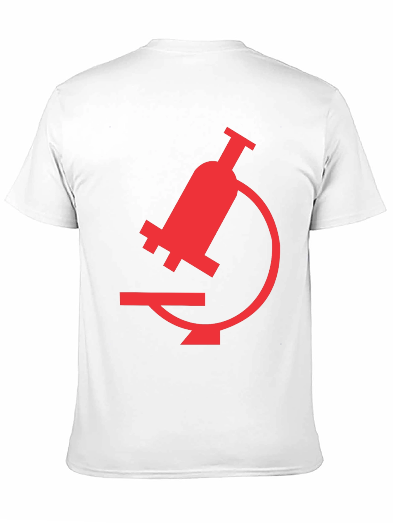 Black T-Shirt with Red Microscope Graphic