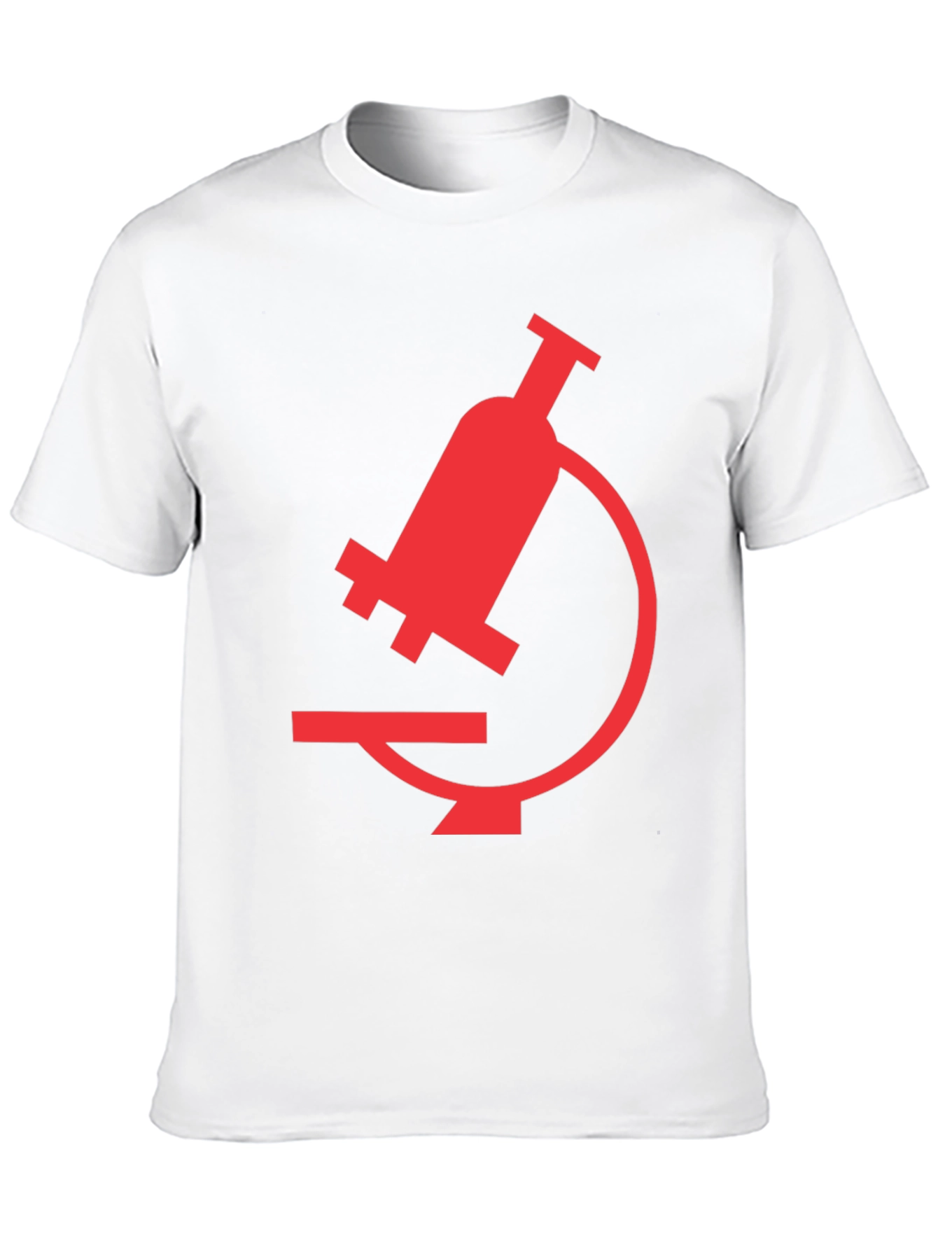 Black T-Shirt with Red Microscope Graphic