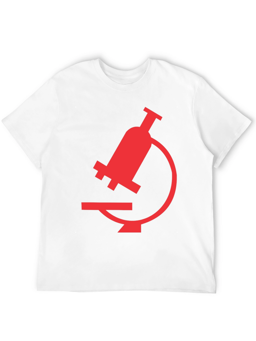 Black T-Shirt with Red Microscope Graphic