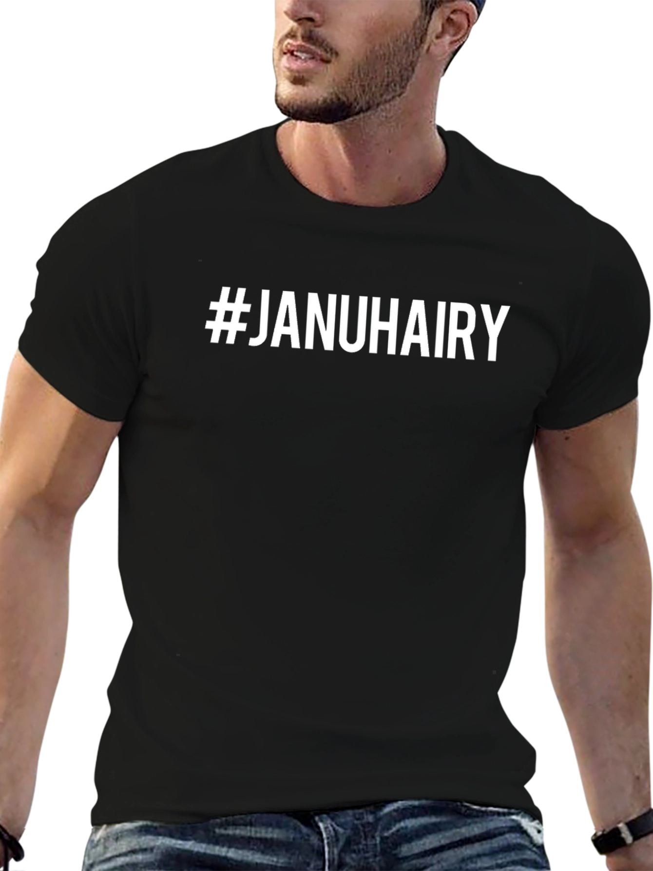 Januhairy T-Shirt - Black Cotton Tee
