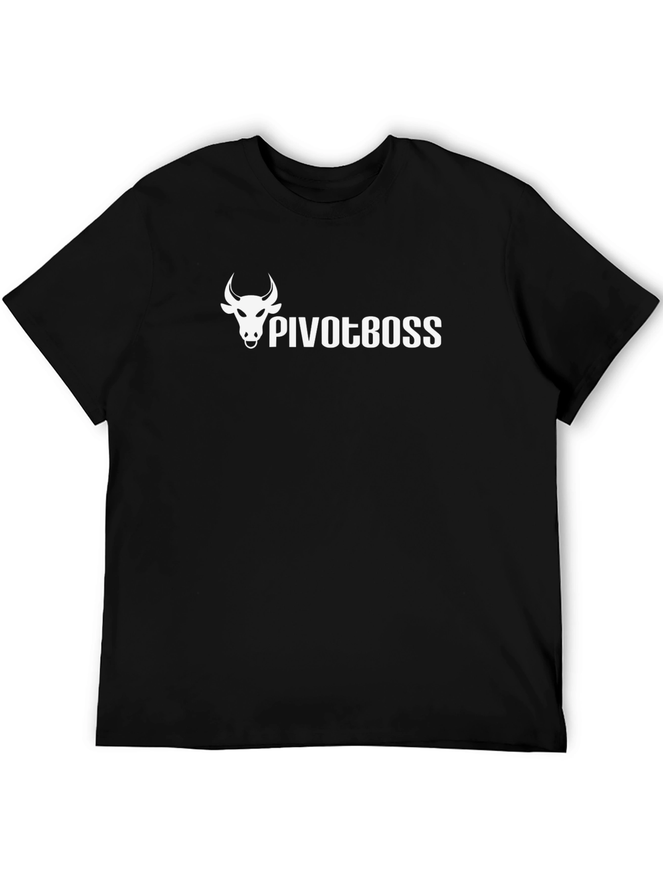 PivotBoss Graphic Tee - Black Cotton Bull Design T-Shirt