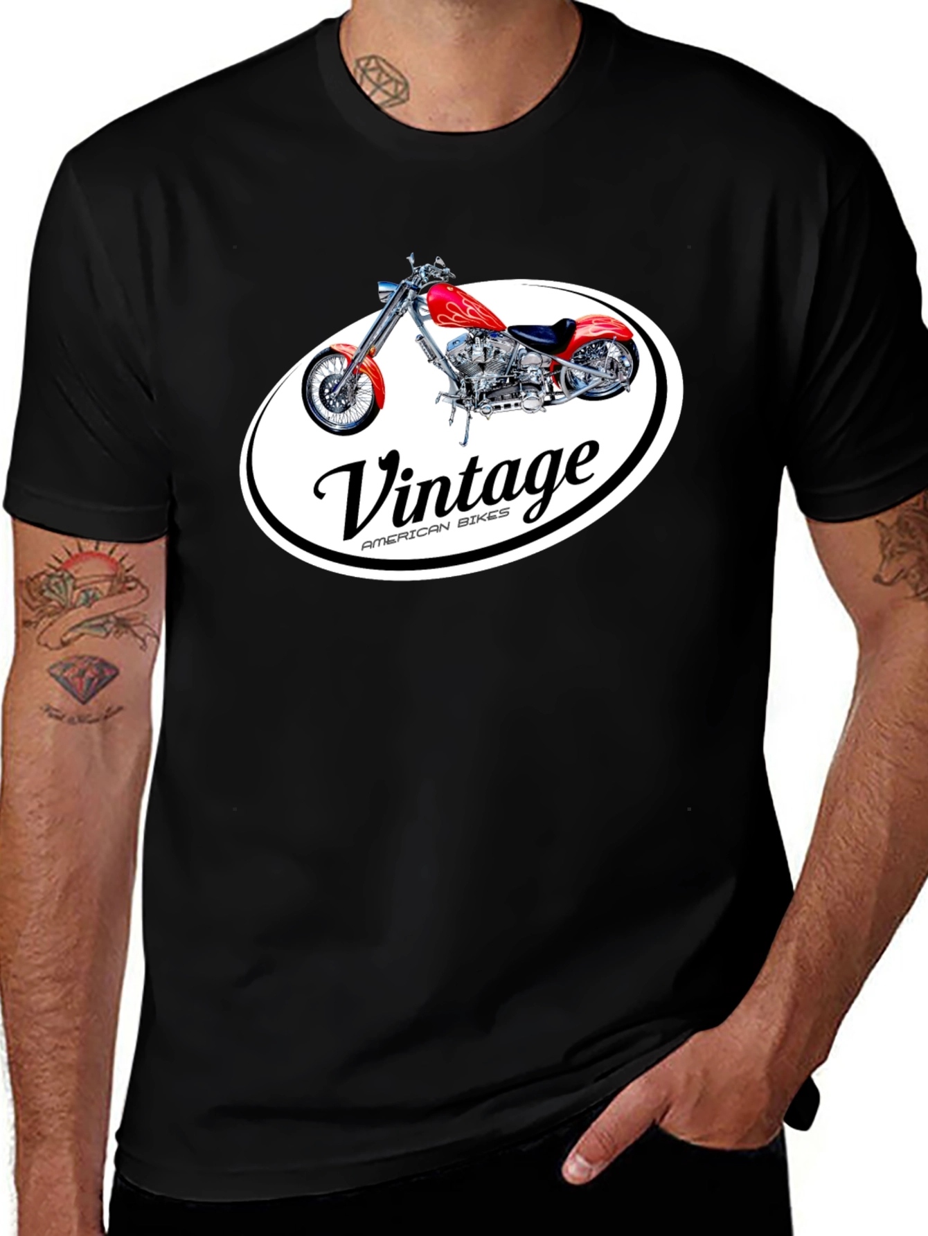 Vintage Motorcycle Graphic Tee - American Bikes