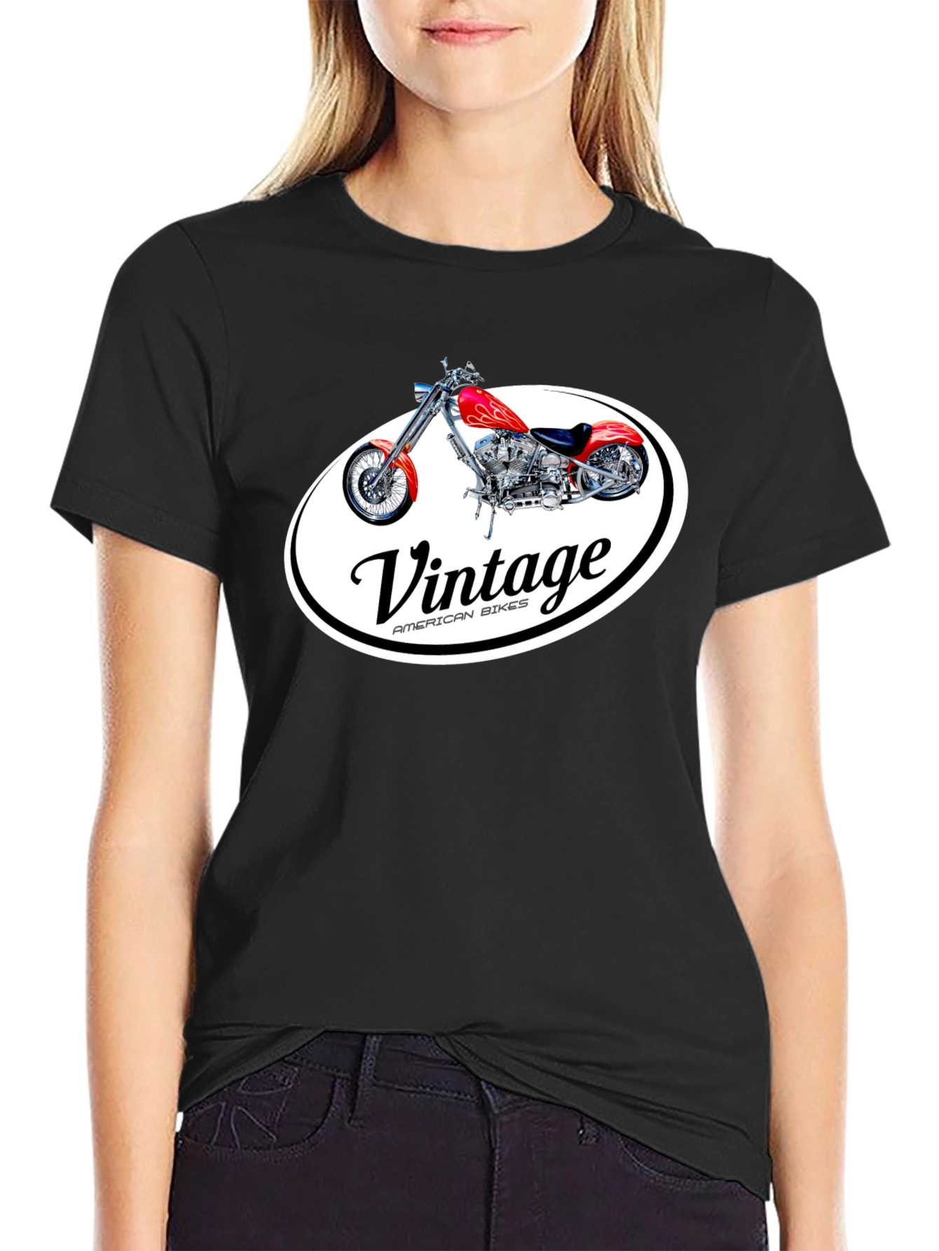 Vintage Motorcycle Graphic Tee - American Bikes