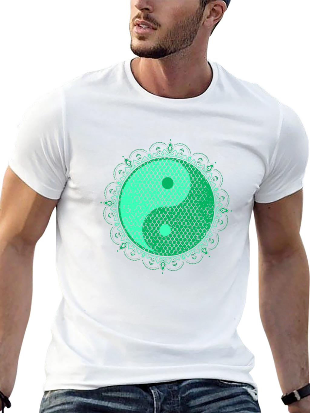 Yin Yang Koi Fish Scales Graphic T-Shirt