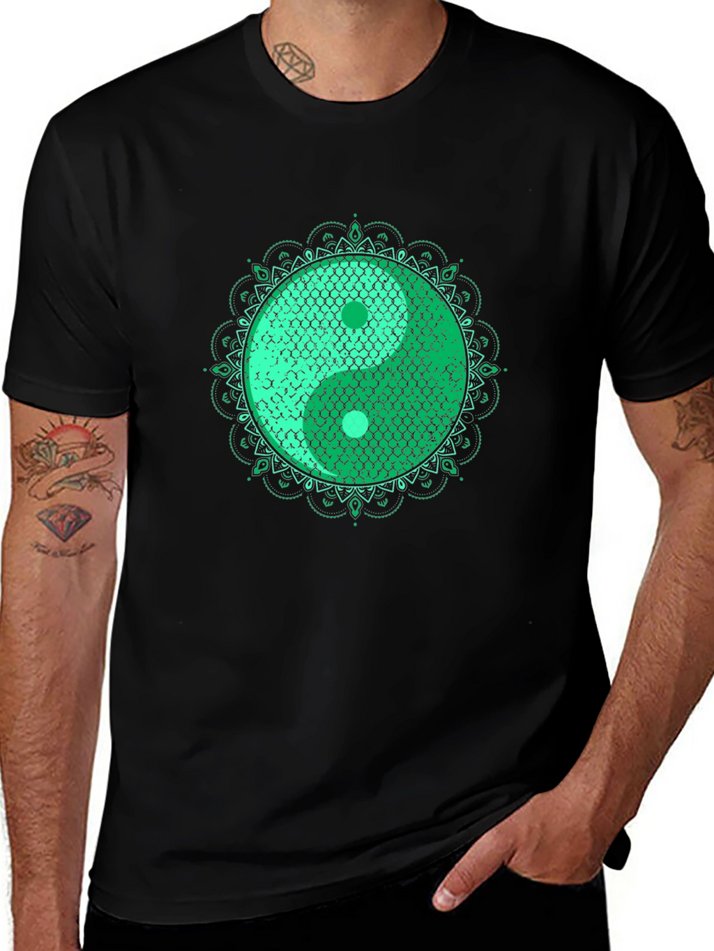 Yin Yang Koi Fish Scales Graphic T-Shirt