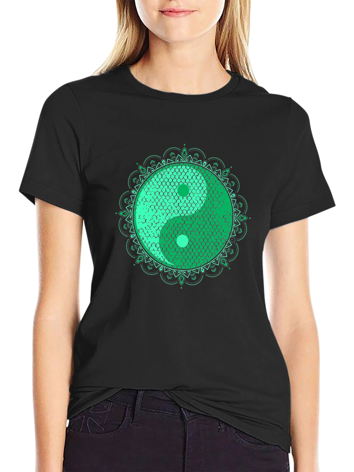 Yin Yang Koi Fish Scales Graphic T-Shirt
