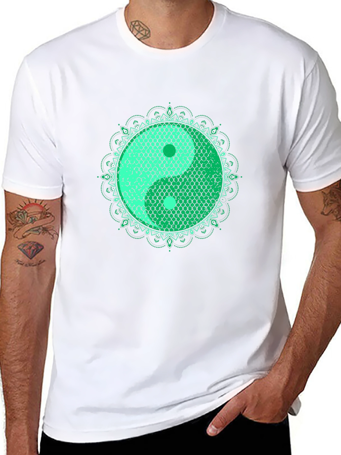 Yin Yang Koi Fish Scales Graphic T-Shirt