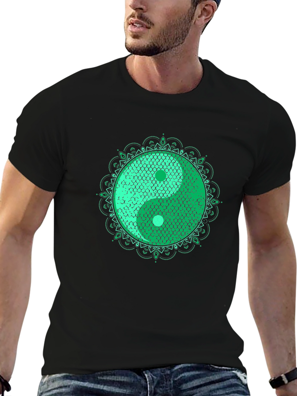 Yin Yang Koi Fish Scales Graphic T-Shirt