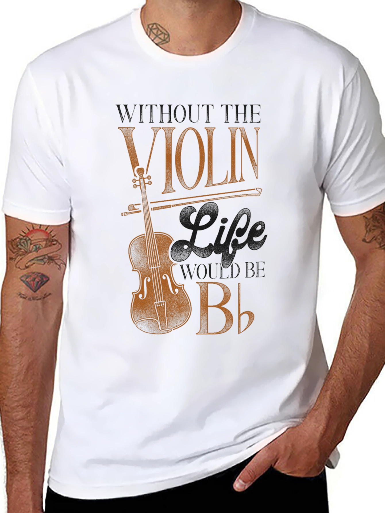 Violin Life Flat B T-Shirt - Musician Tee