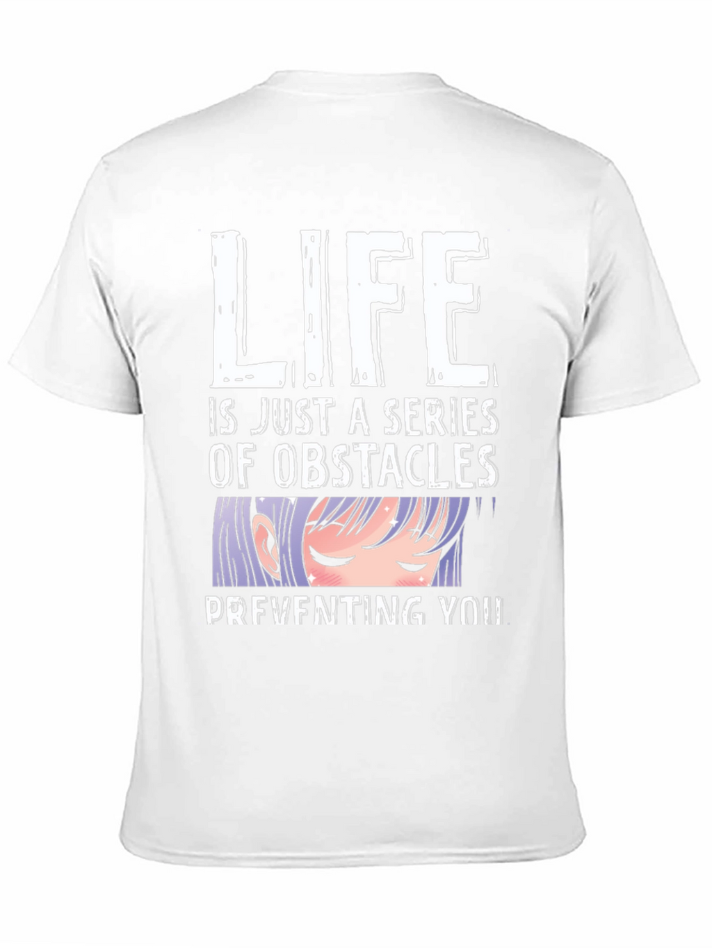 Anime Obstacles Graphic Tee - Black Cotton