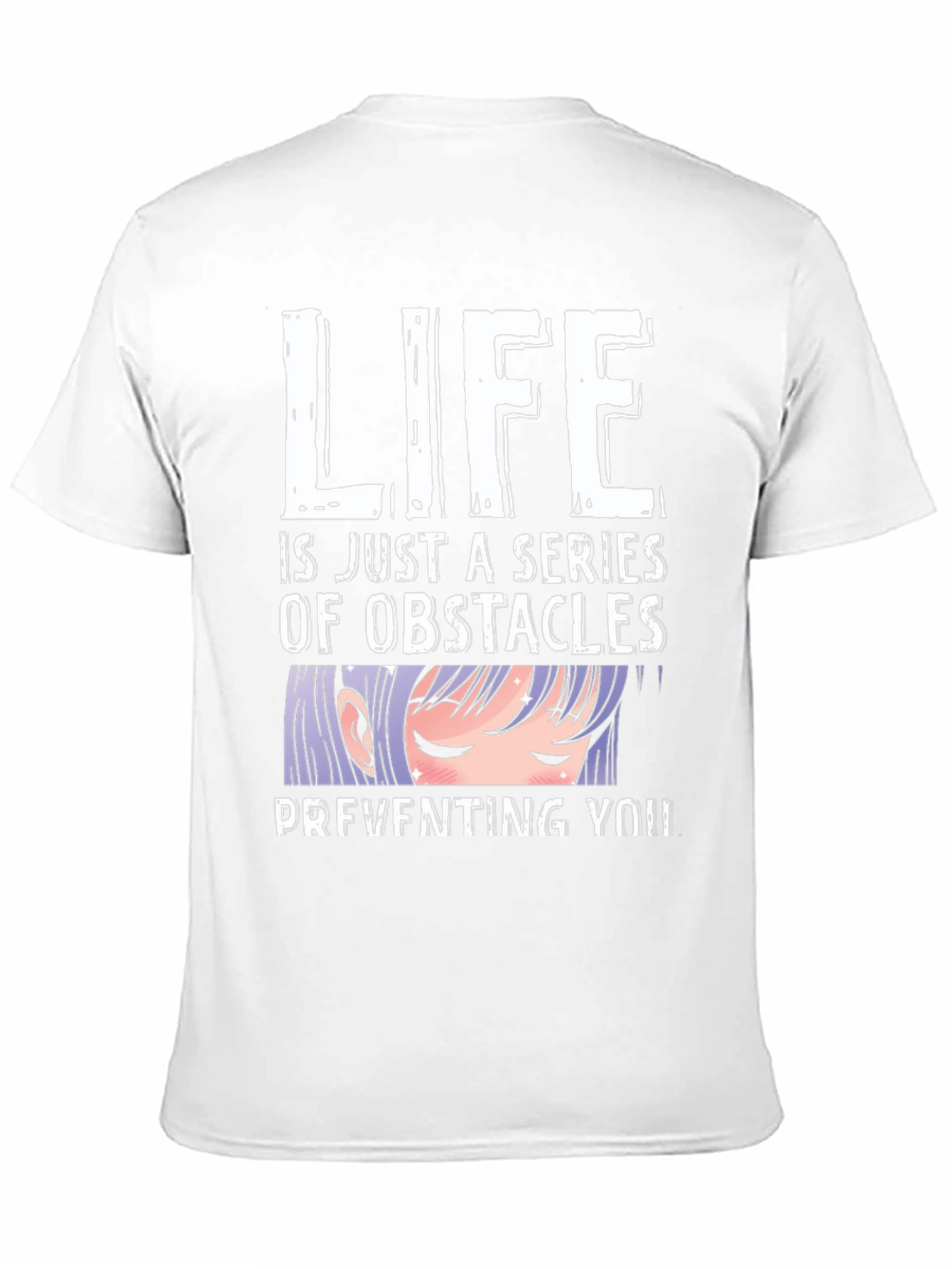 Anime Obstacles Graphic Tee - Black Cotton