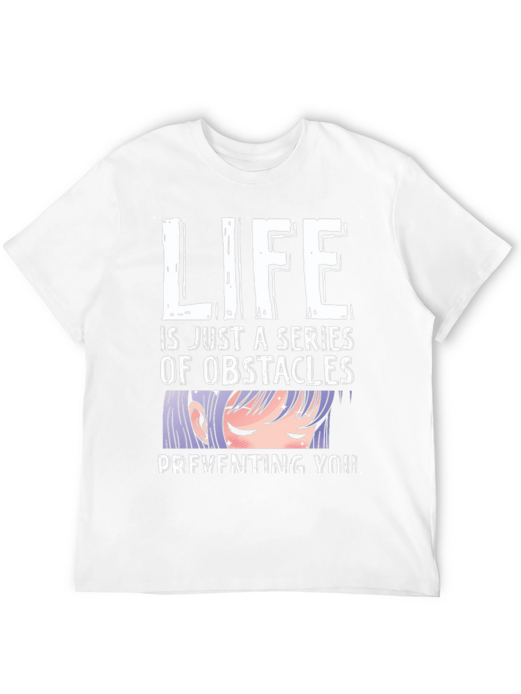 Anime Obstacles Graphic Tee - Black Cotton