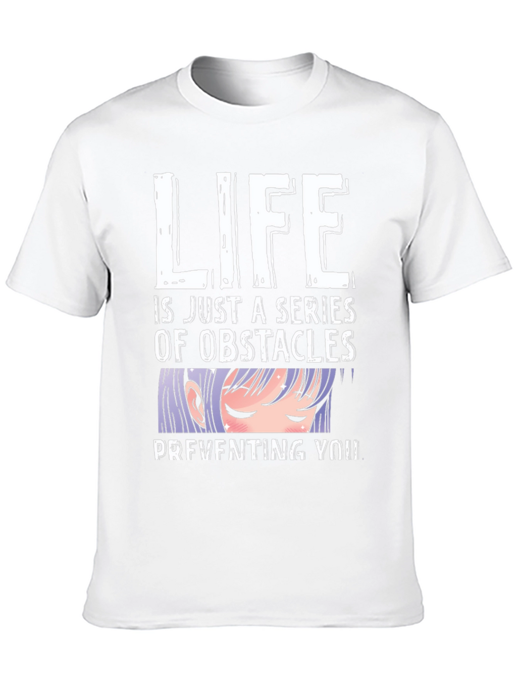 Anime Obstacles Graphic Tee - Black Cotton