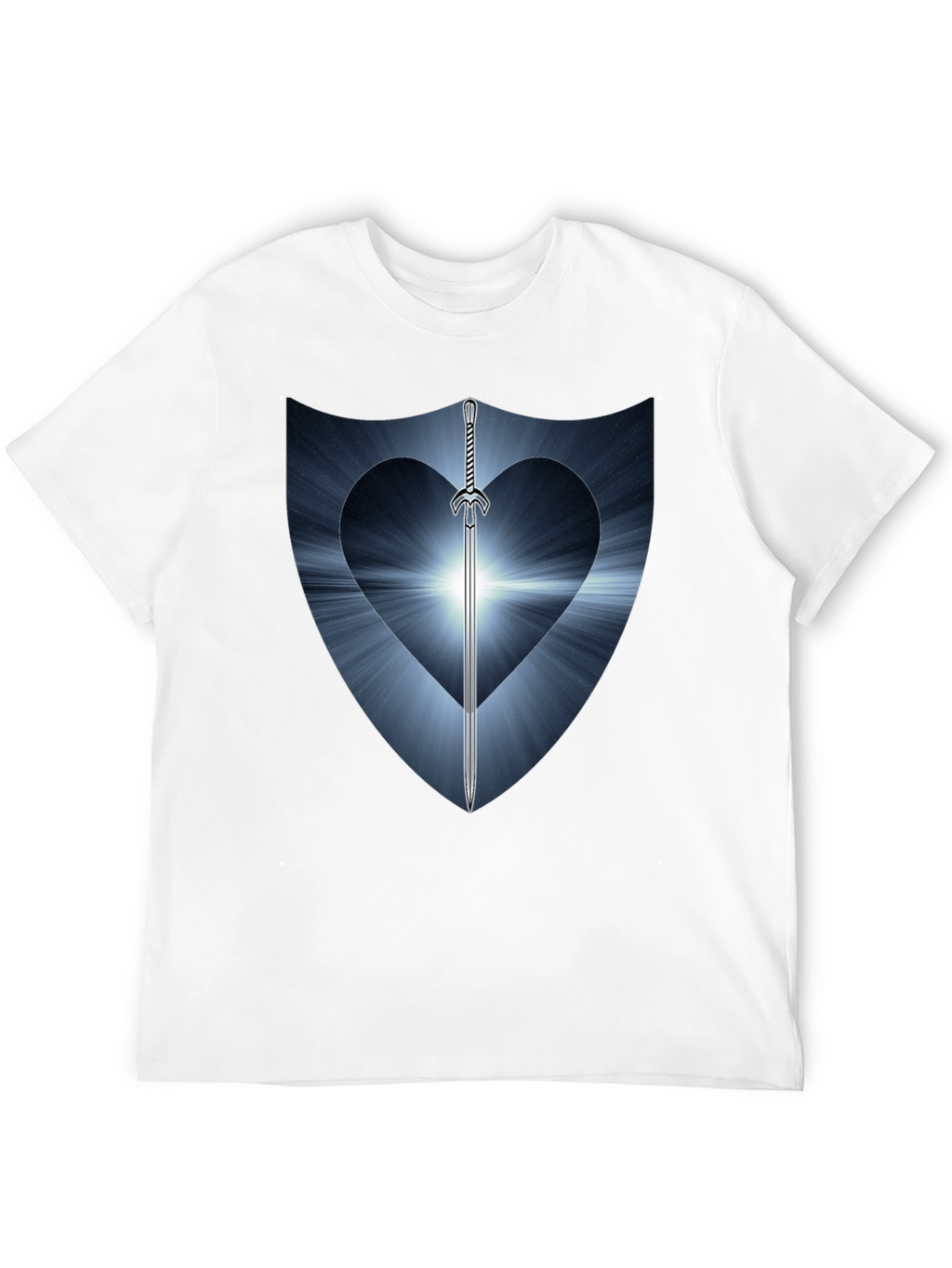 Sword Heart Shield Graphic Tee - Black