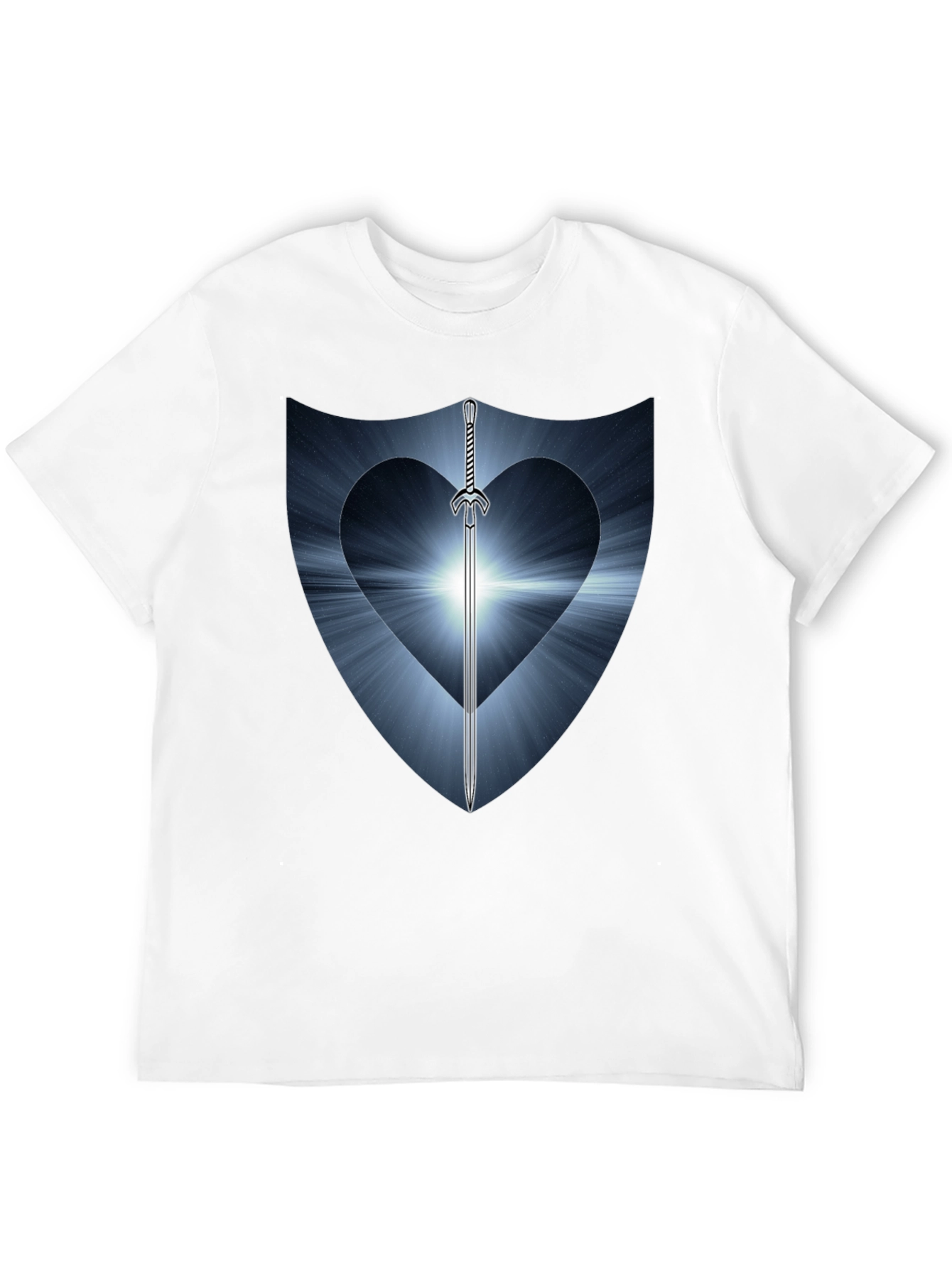 Sword Heart Shield Graphic Tee - Black